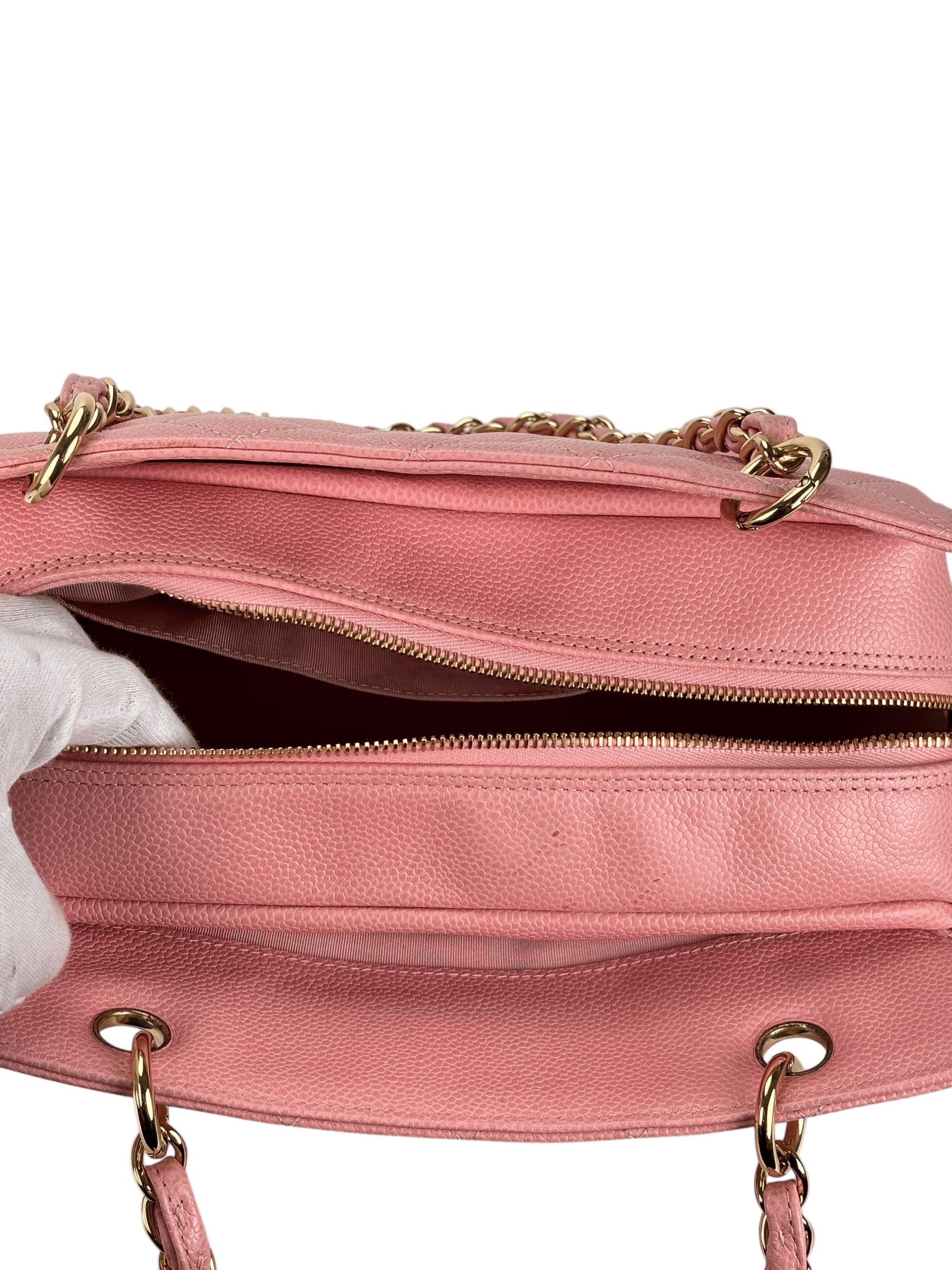 CHANEL - Pink Caviar Petite Timeless Tote PTT Chain Gold Hardware