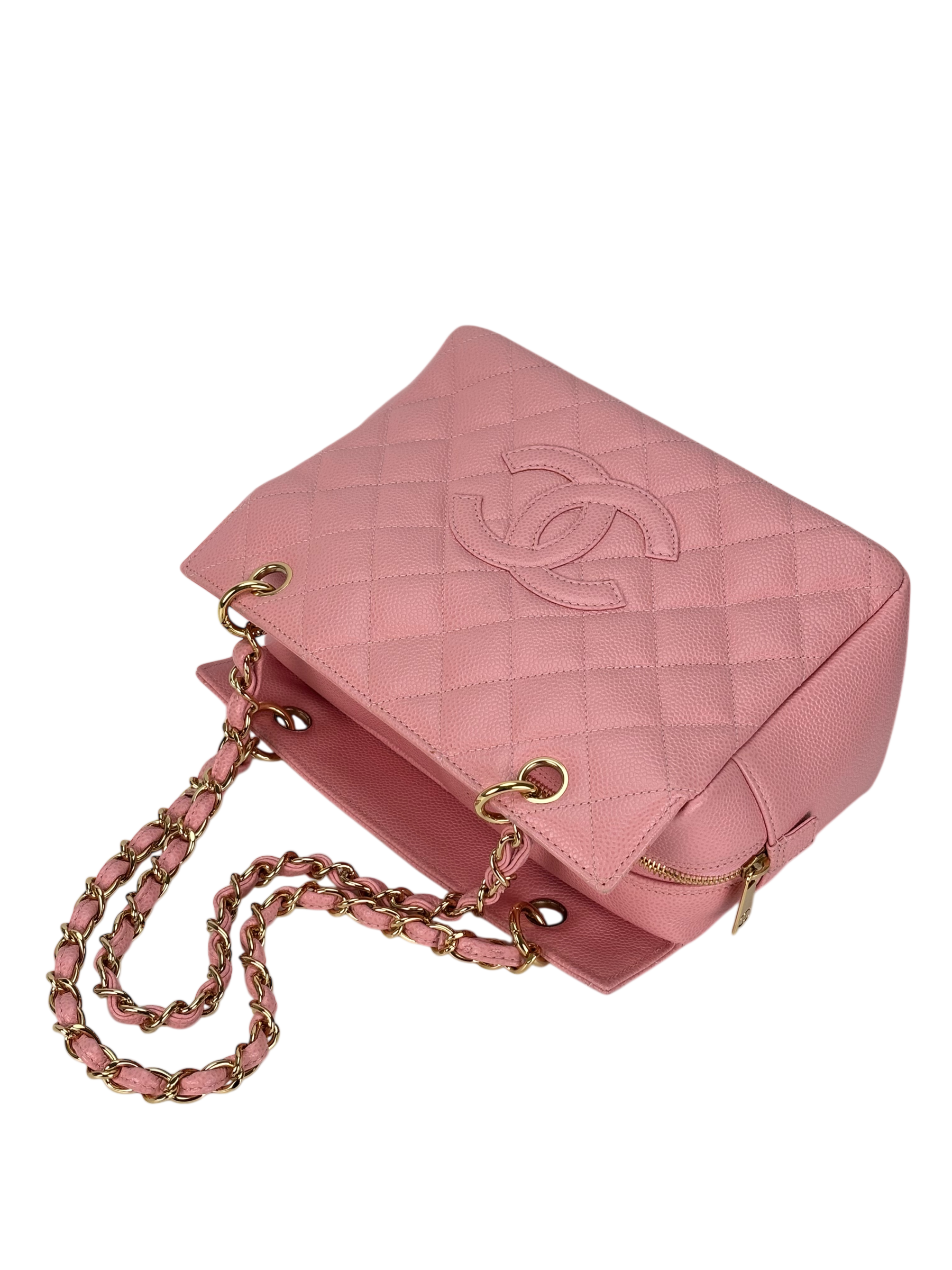 CHANEL - Pink Caviar Petite Timeless Tote PTT Chain Gold Hardware