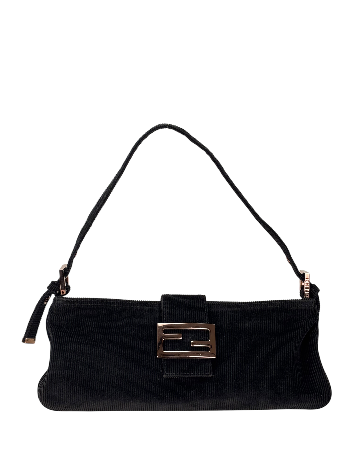 FENDI - Black Mamma Bucket Corduroy Shoulder Bag