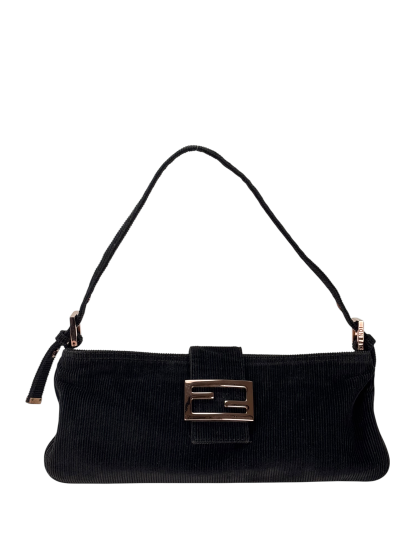 FENDI - Black Mamma Bucket Corduroy Shoulder Bag