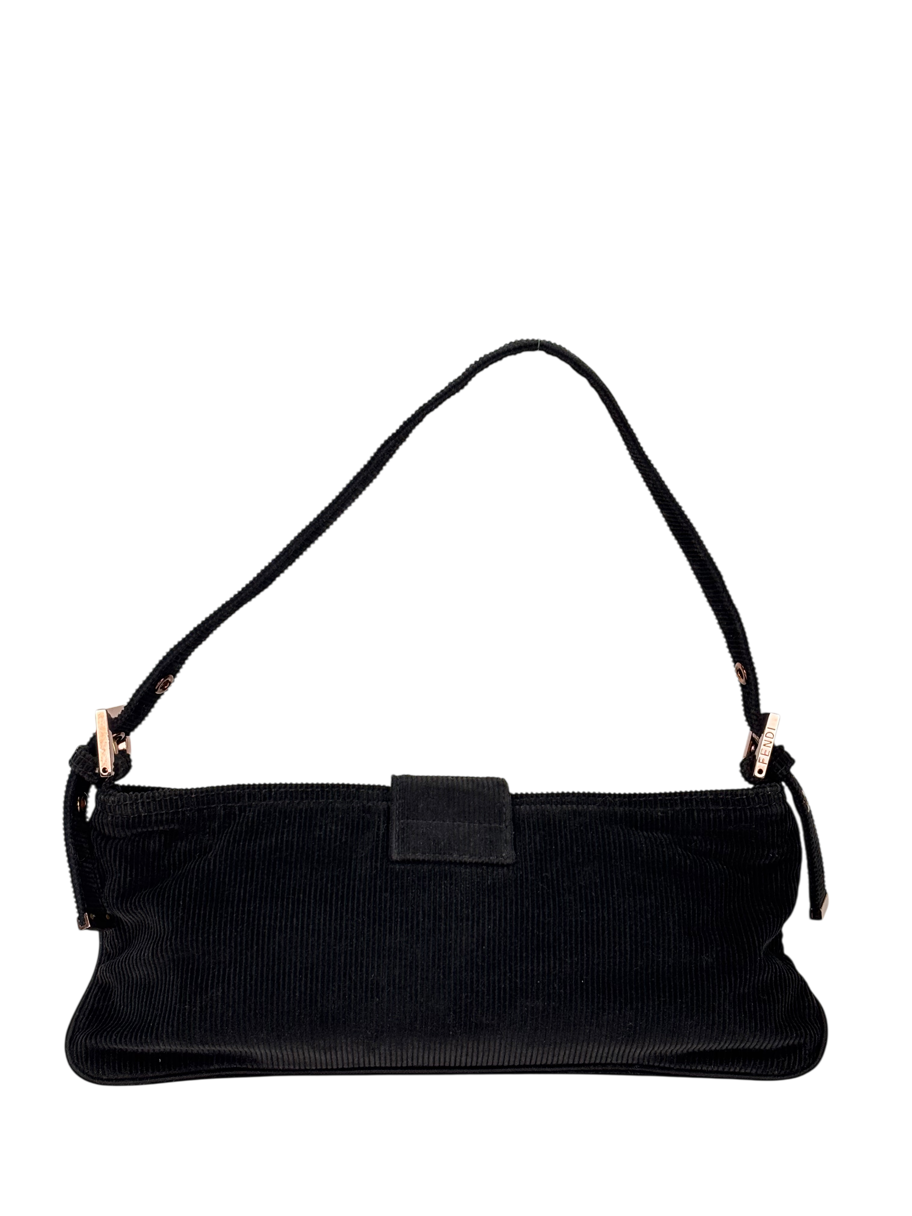 FENDI - Black Mamma Bucket Corduroy Shoulder Bag