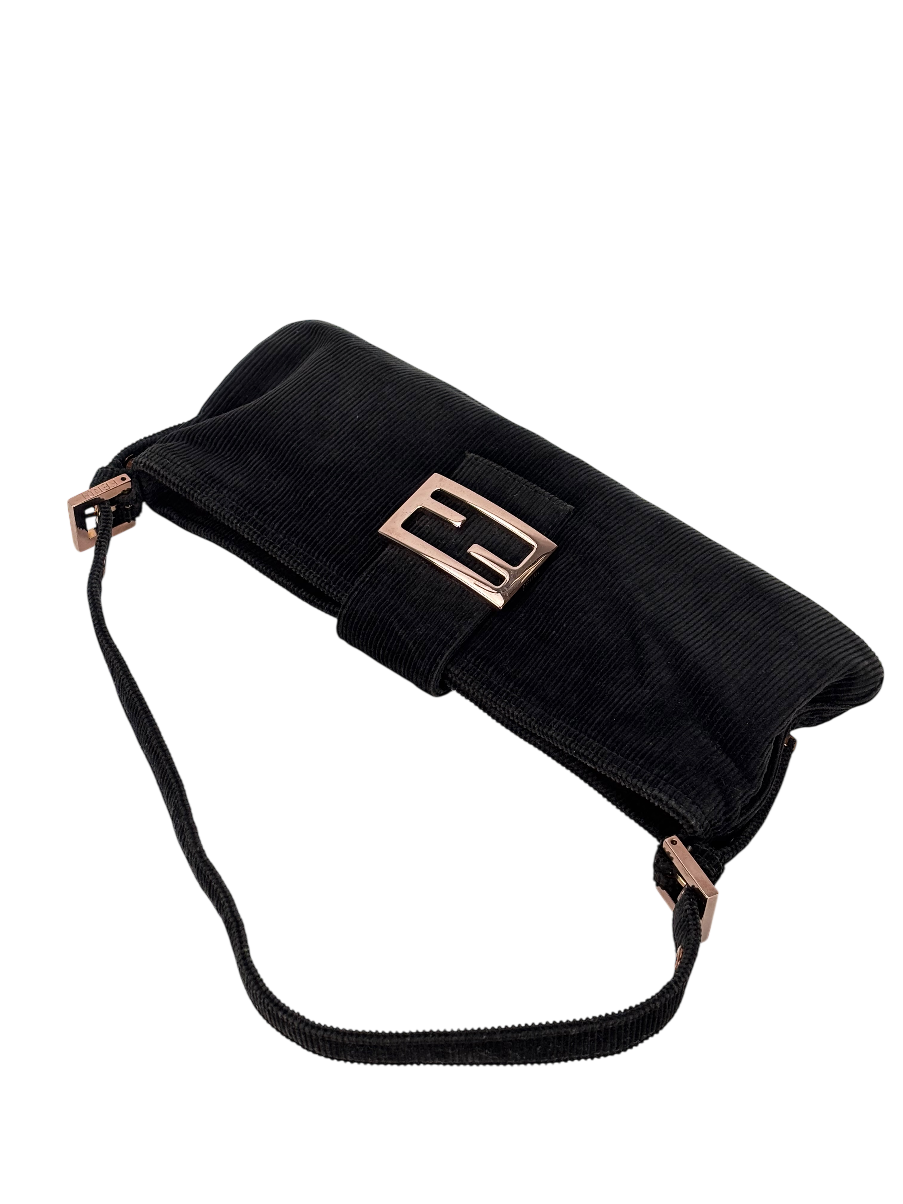 FENDI - Black Mamma Bucket Corduroy Shoulder Bag