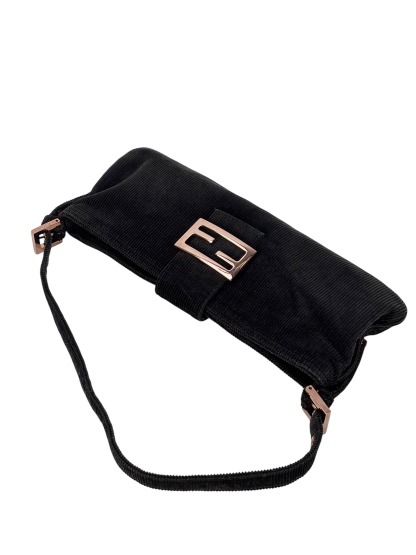 FENDI - Black Mamma Bucket Corduroy Shoulder Bag