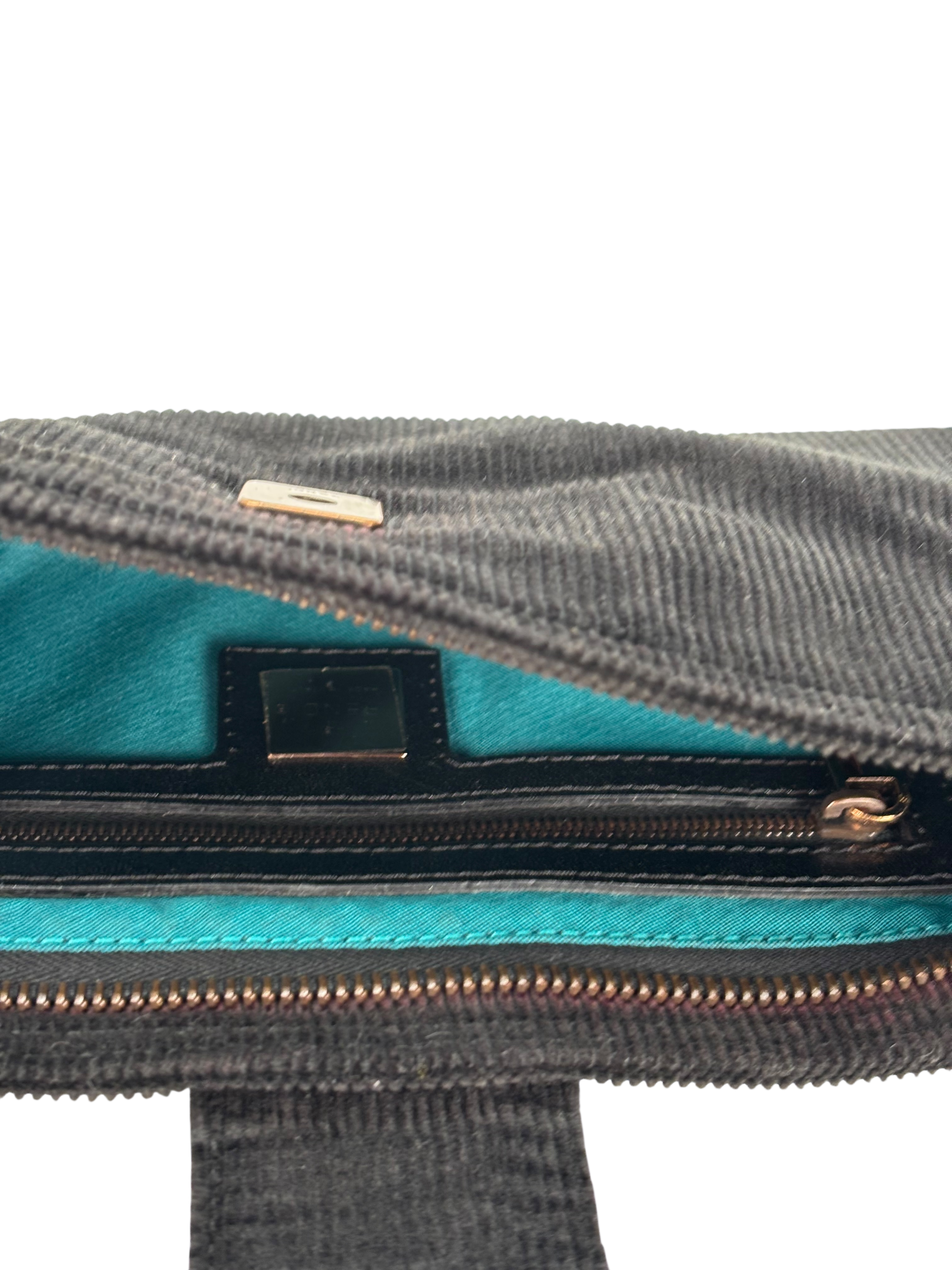 FENDI - Black Mamma Bucket Corduroy Shoulder Bag