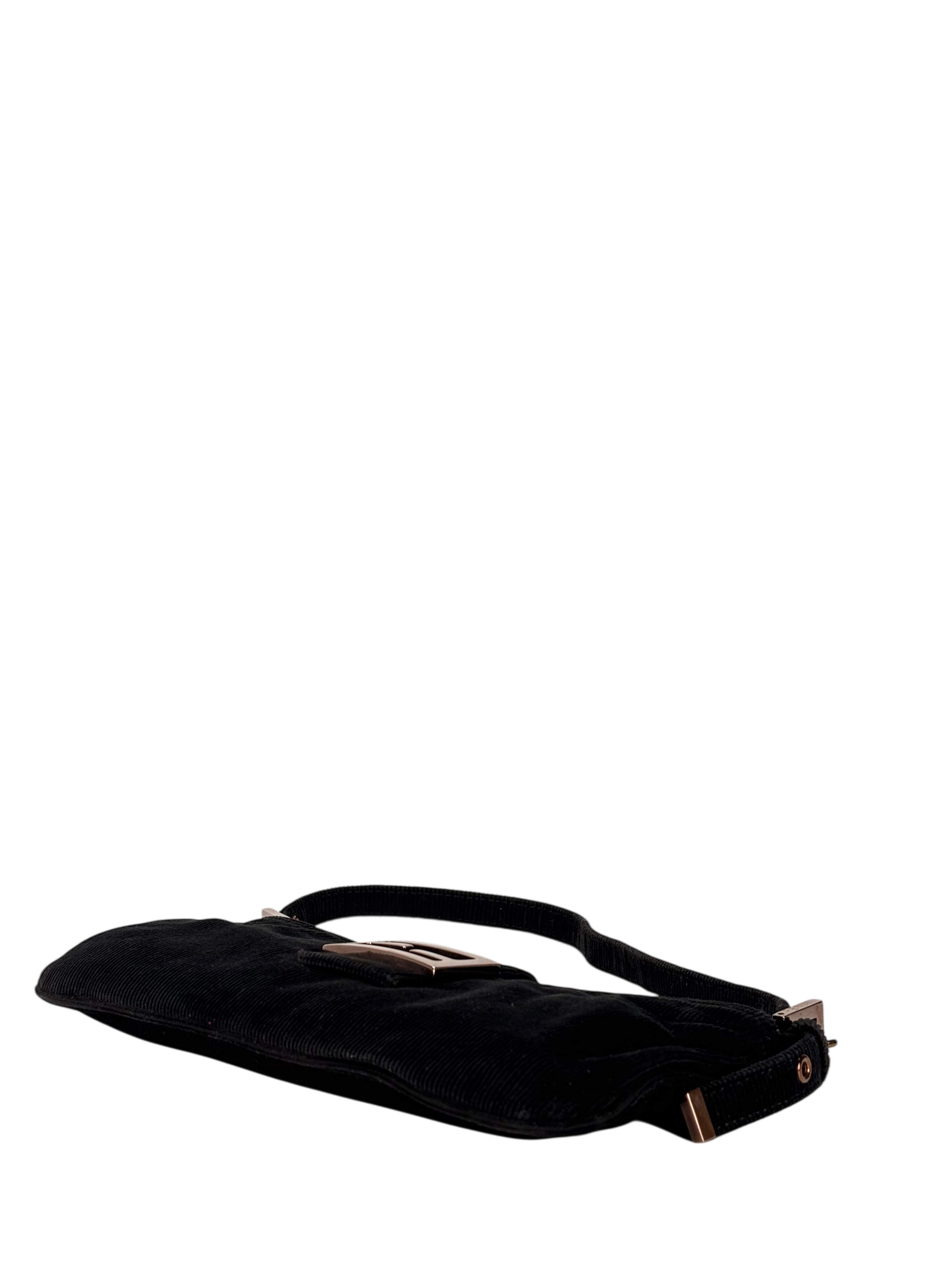 FENDI - Black Mamma Bucket Corduroy Shoulder Bag