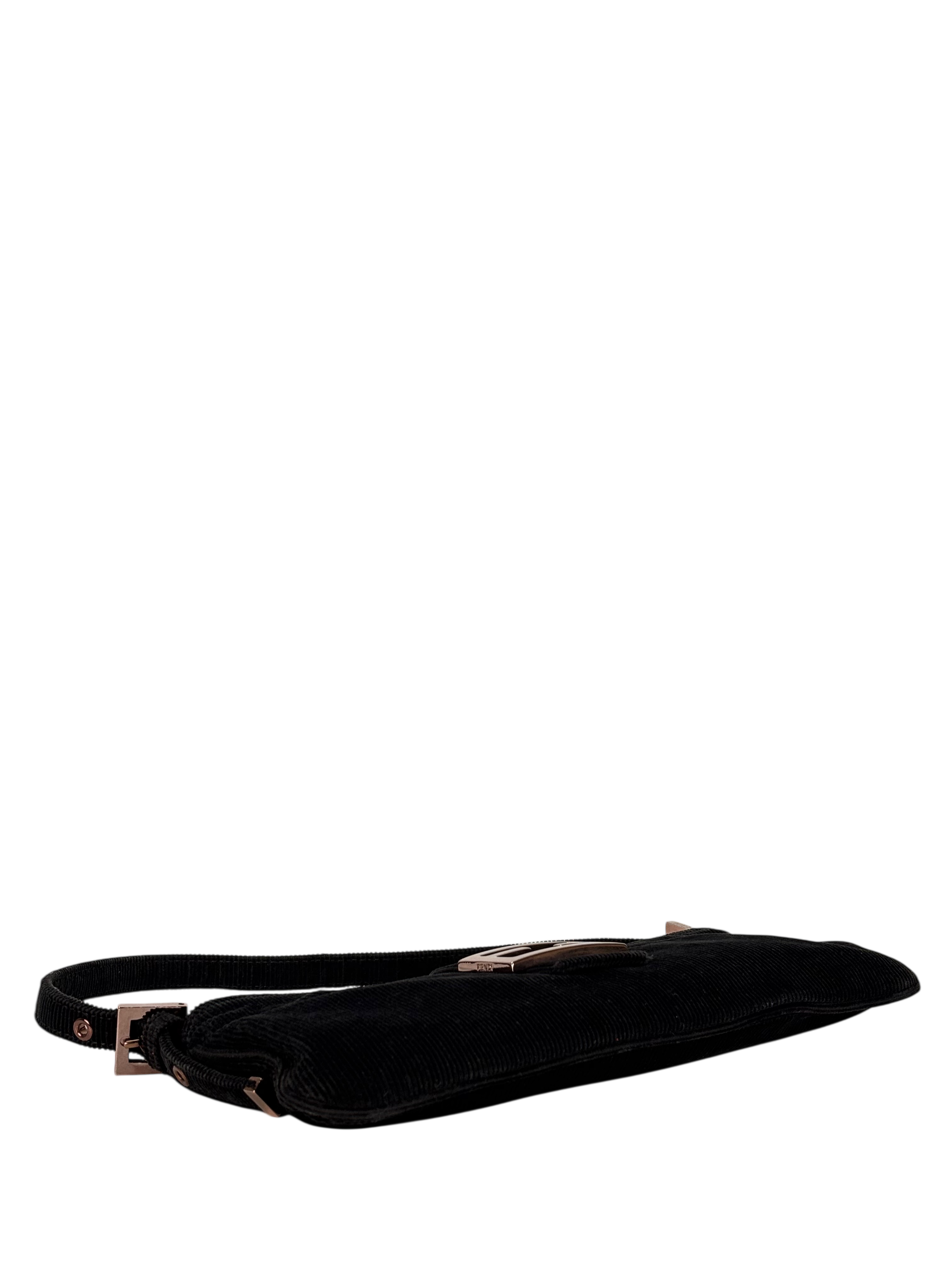 FENDI - Black Mamma Bucket Corduroy Shoulder Bag