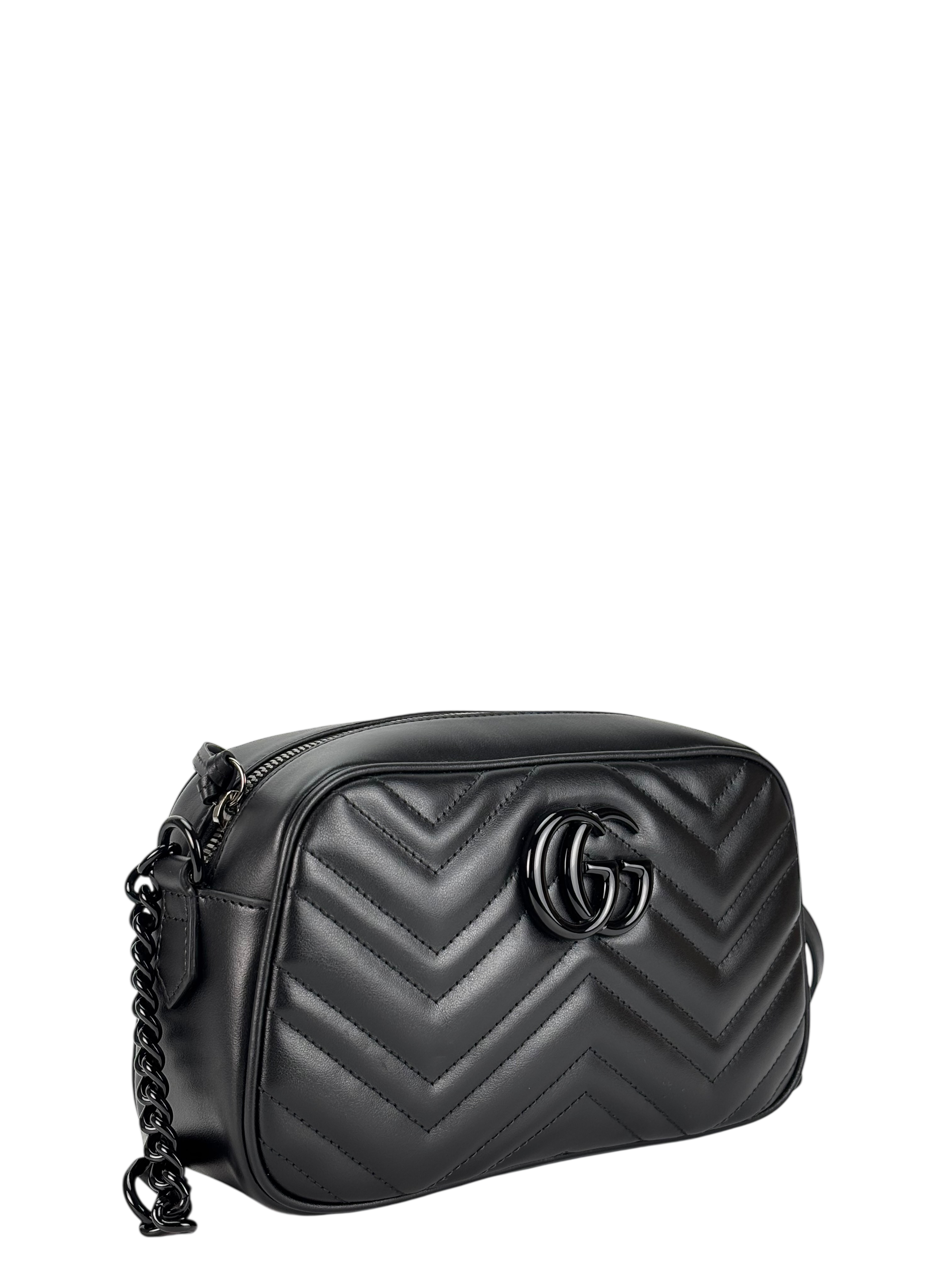 GUCCI - Black GG Marmont Camera Bag