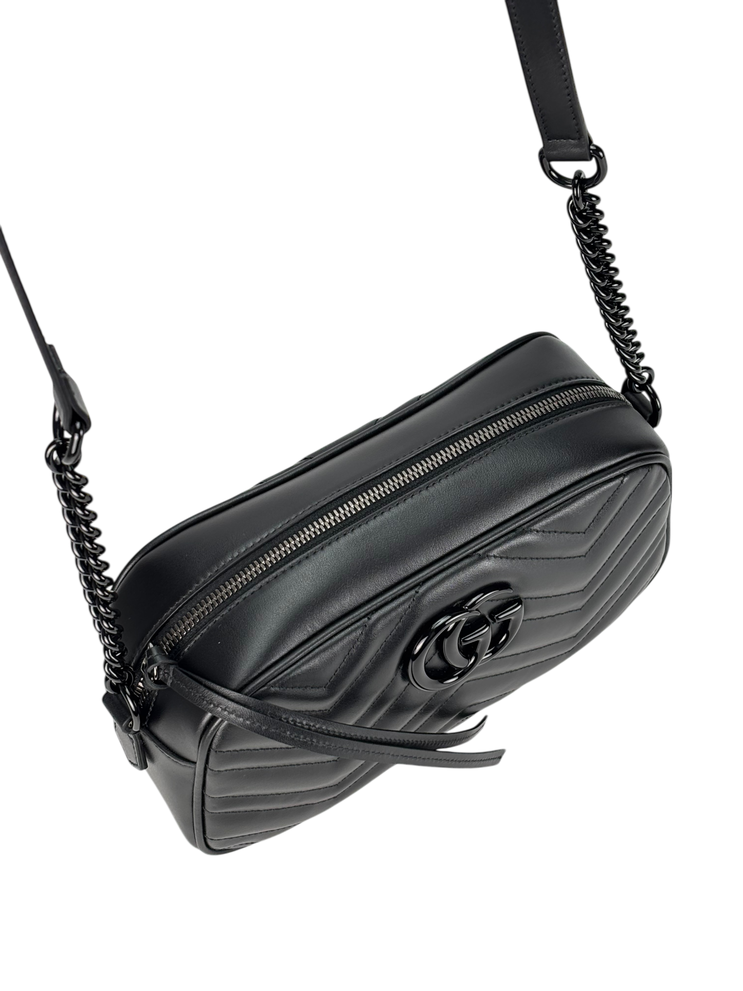 GUCCI - Black GG Marmont Camera Bag