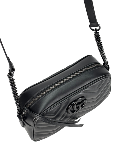 GUCCI - Black GG Marmont Camera Bag