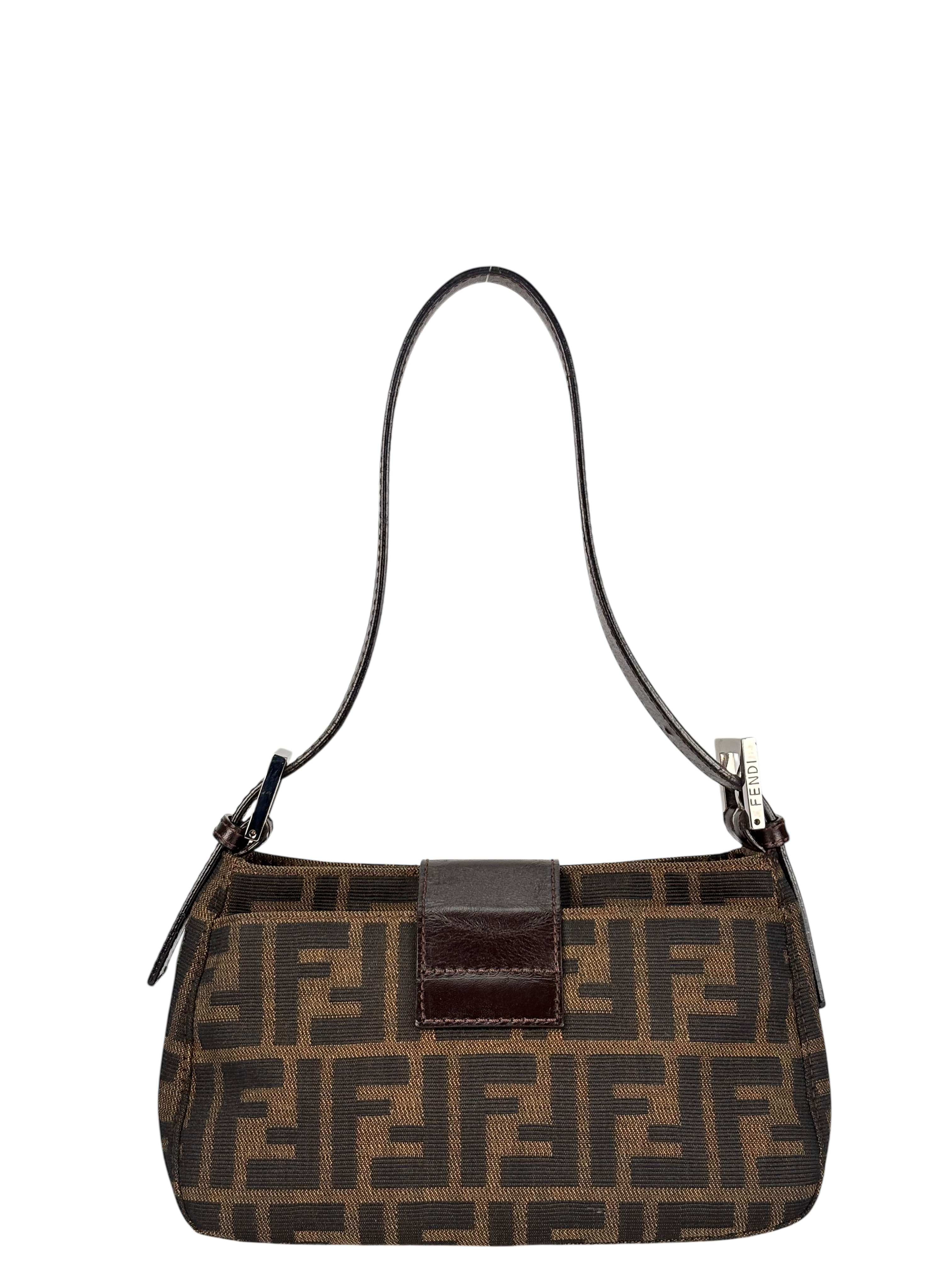 FENDI - Brown Zucca Mini Mamma Baguette Shoulder Bag 