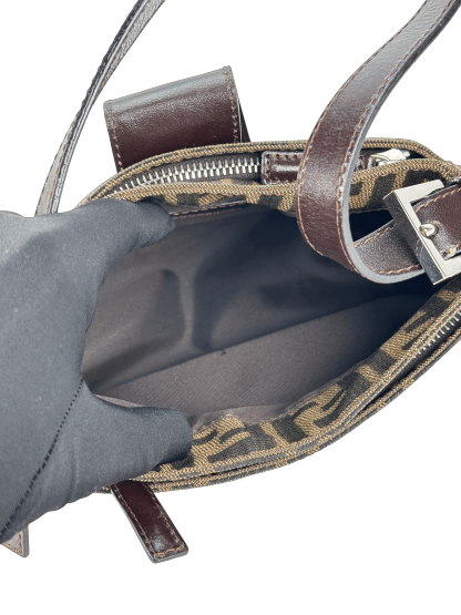 FENDI - Brown Zucca Mini Mamma Baguette Shoulder Bag 