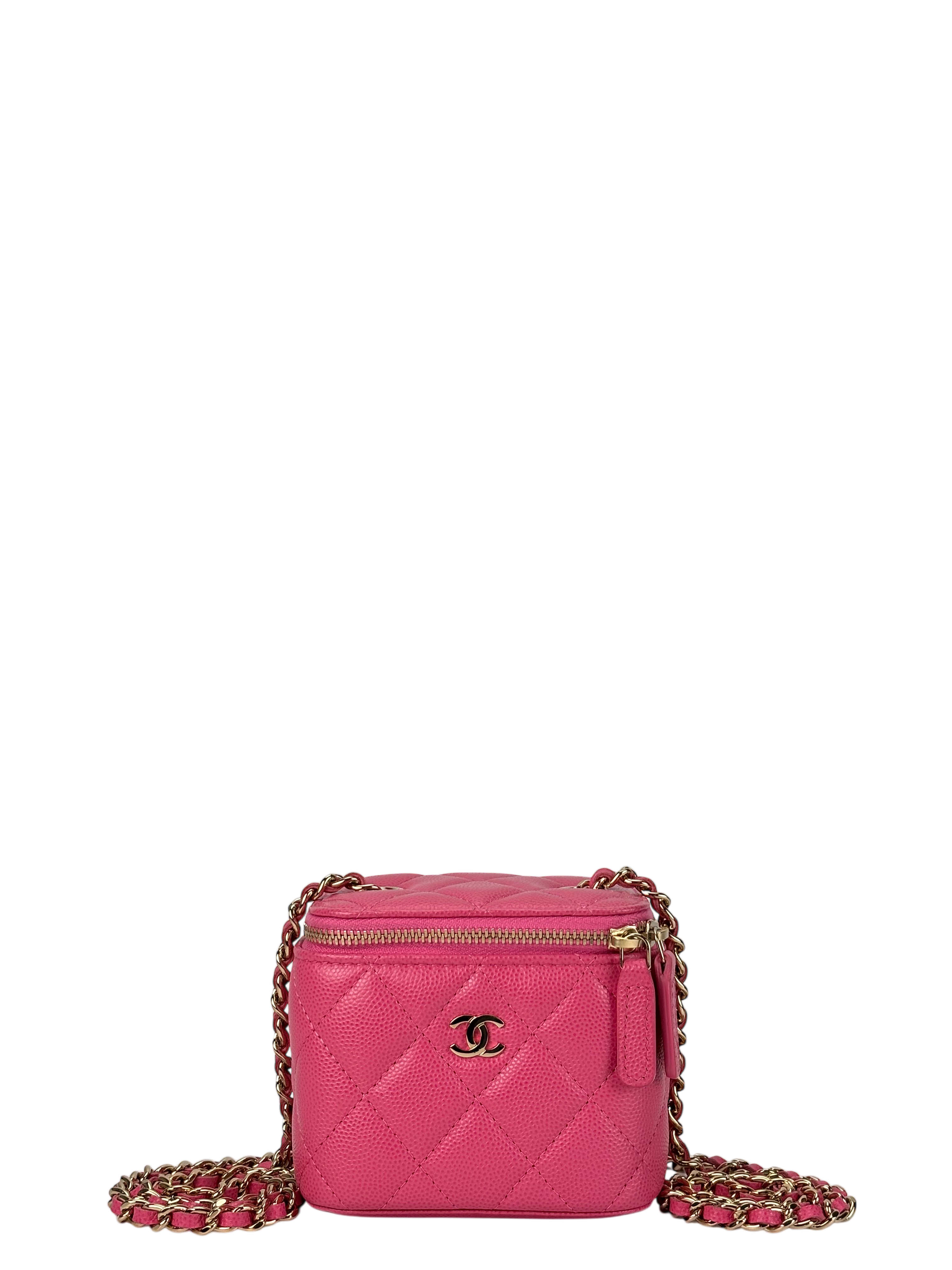 CHANEL - Pink Caviar Mini Vanity Case Chain Bag