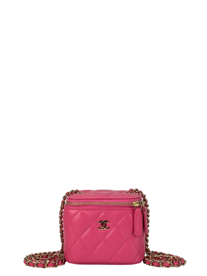 CHANEL - Pink Caviar Mini Vanity Case Chain Bag