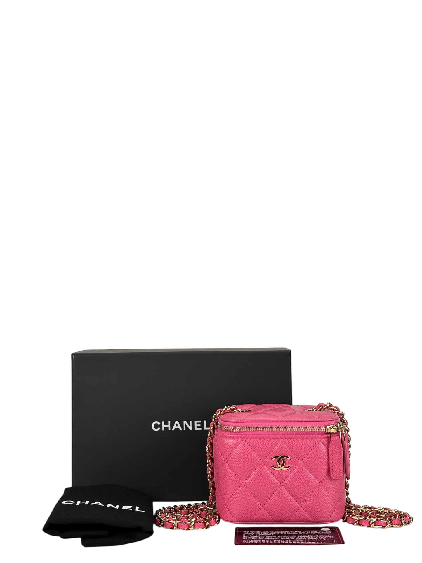 CHANEL - Pink Caviar Mini Vanity Case Chain Bag