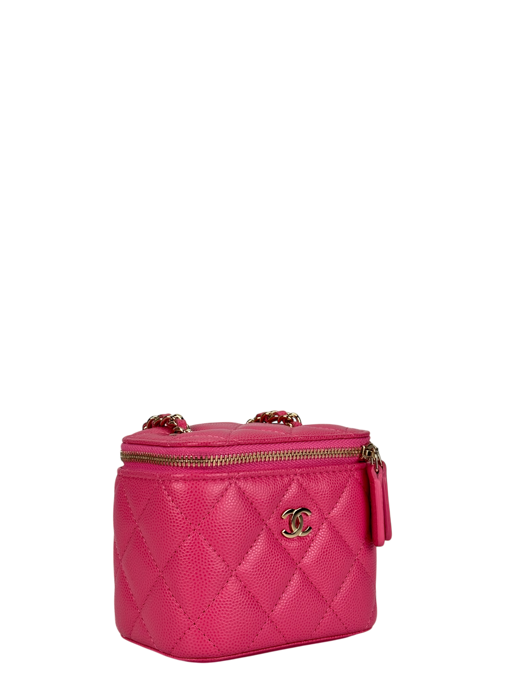 CHANEL - Pink Caviar Mini Vanity Case Chain Bag