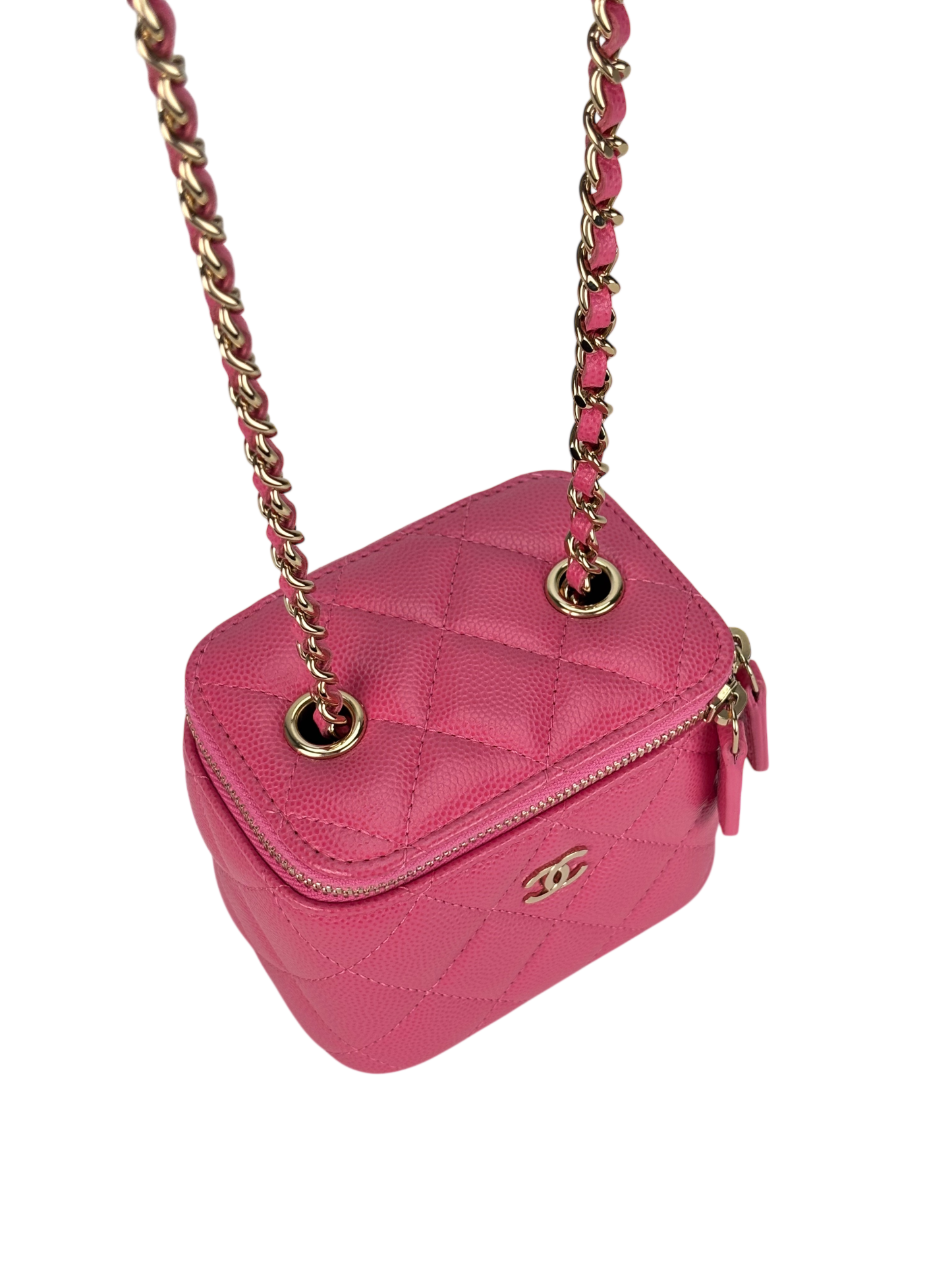CHANEL - Pink Caviar Mini Vanity Case Chain Bag