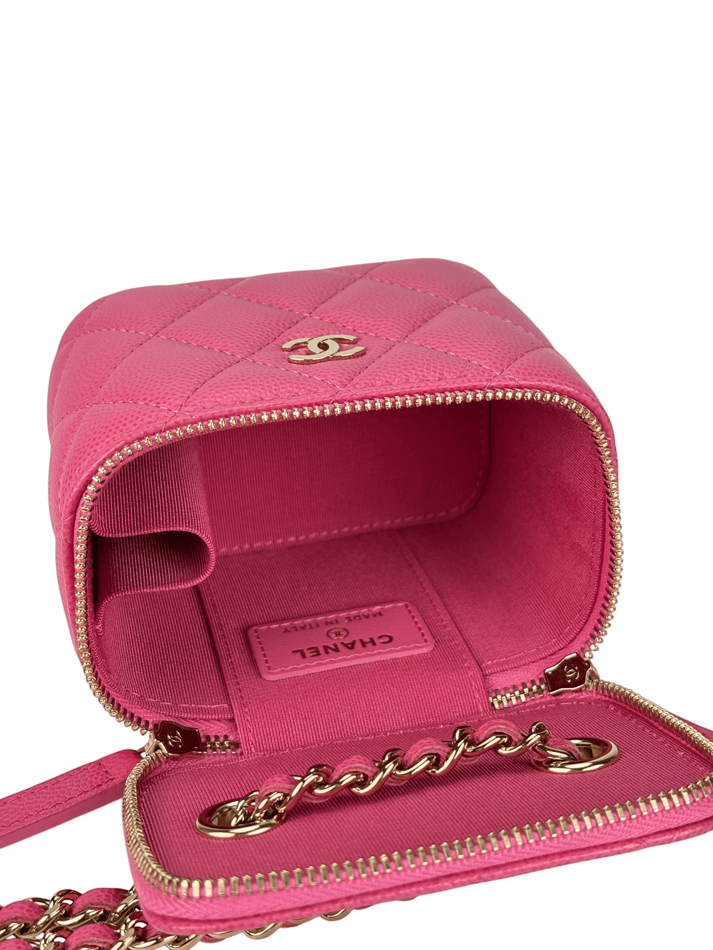 CHANEL - Pink Caviar Mini Vanity Case Chain Bag