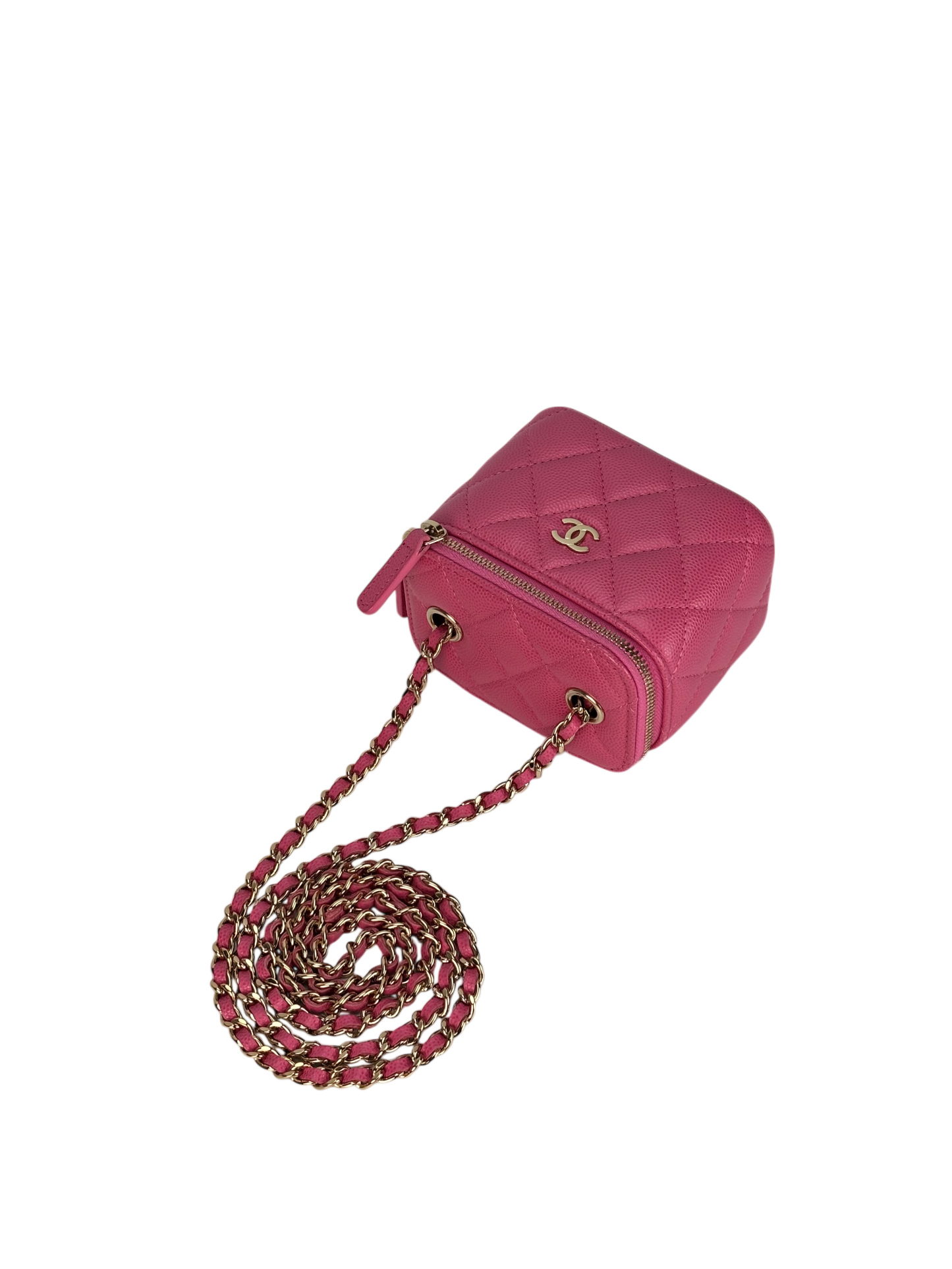 CHANEL - Pink Caviar Mini Vanity Case Chain Bag