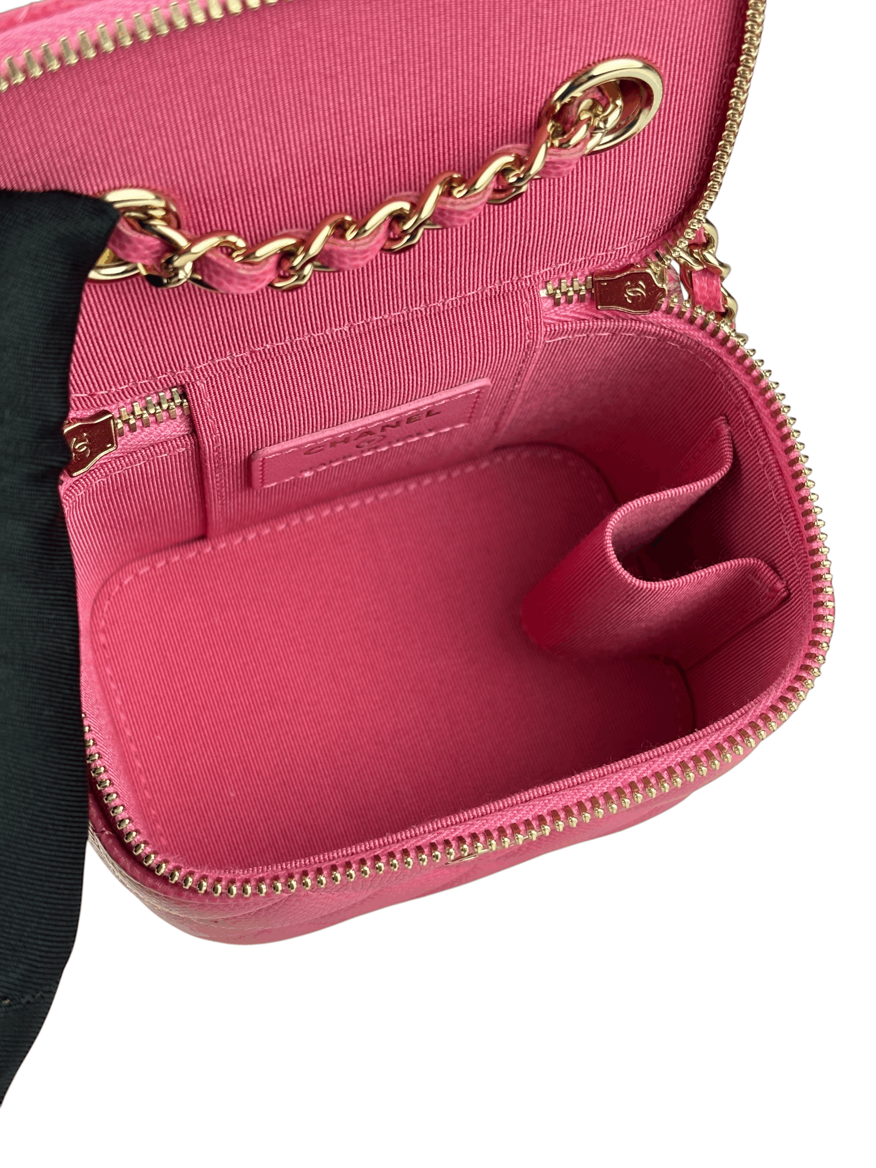CHANEL - Pink Caviar Mini Vanity Case Chain Bag