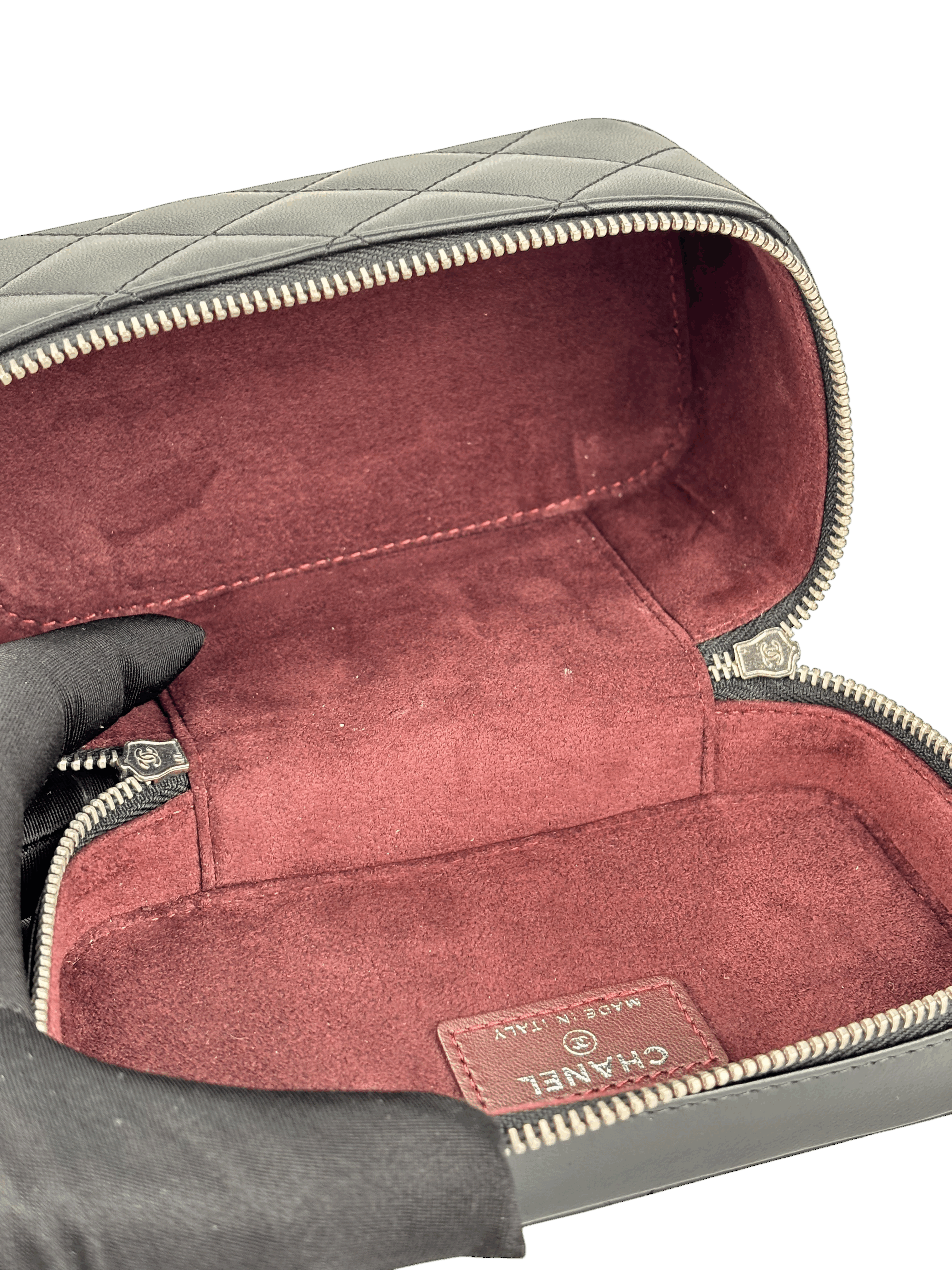 CHANEL - Black Lambskin Accessory Case SHW