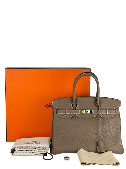HERMES - Birkin 30 Etoupe Togo Palladium Hardware 