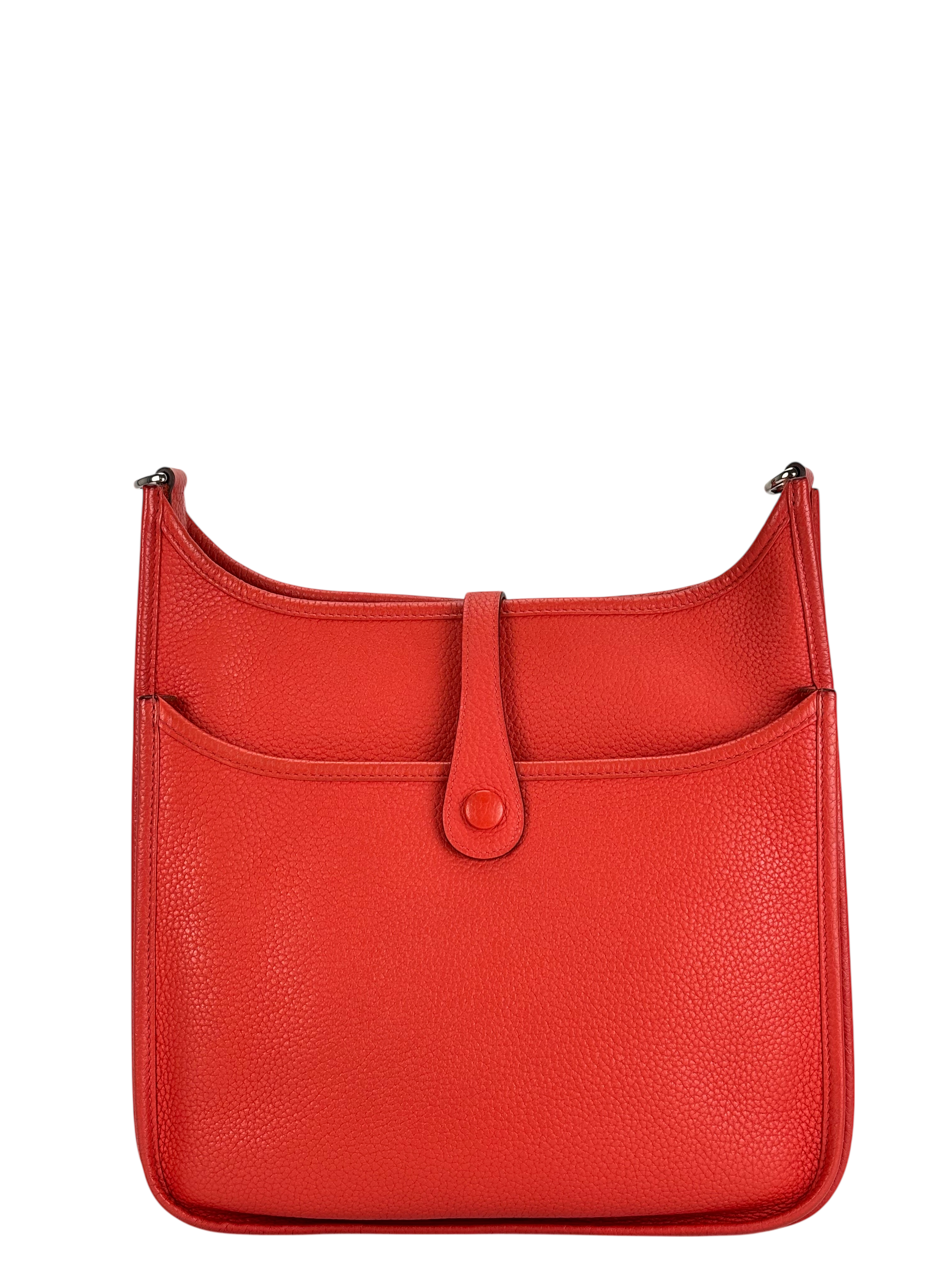 HERMES - Evelyne PM Evelyne T5 TC Rouge Silver Hardware  Shoulder Bag