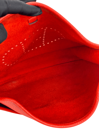 HERMES - Evelyne PM Evelyne T5 TC Rouge Silver Hardware  Shoulder Bag