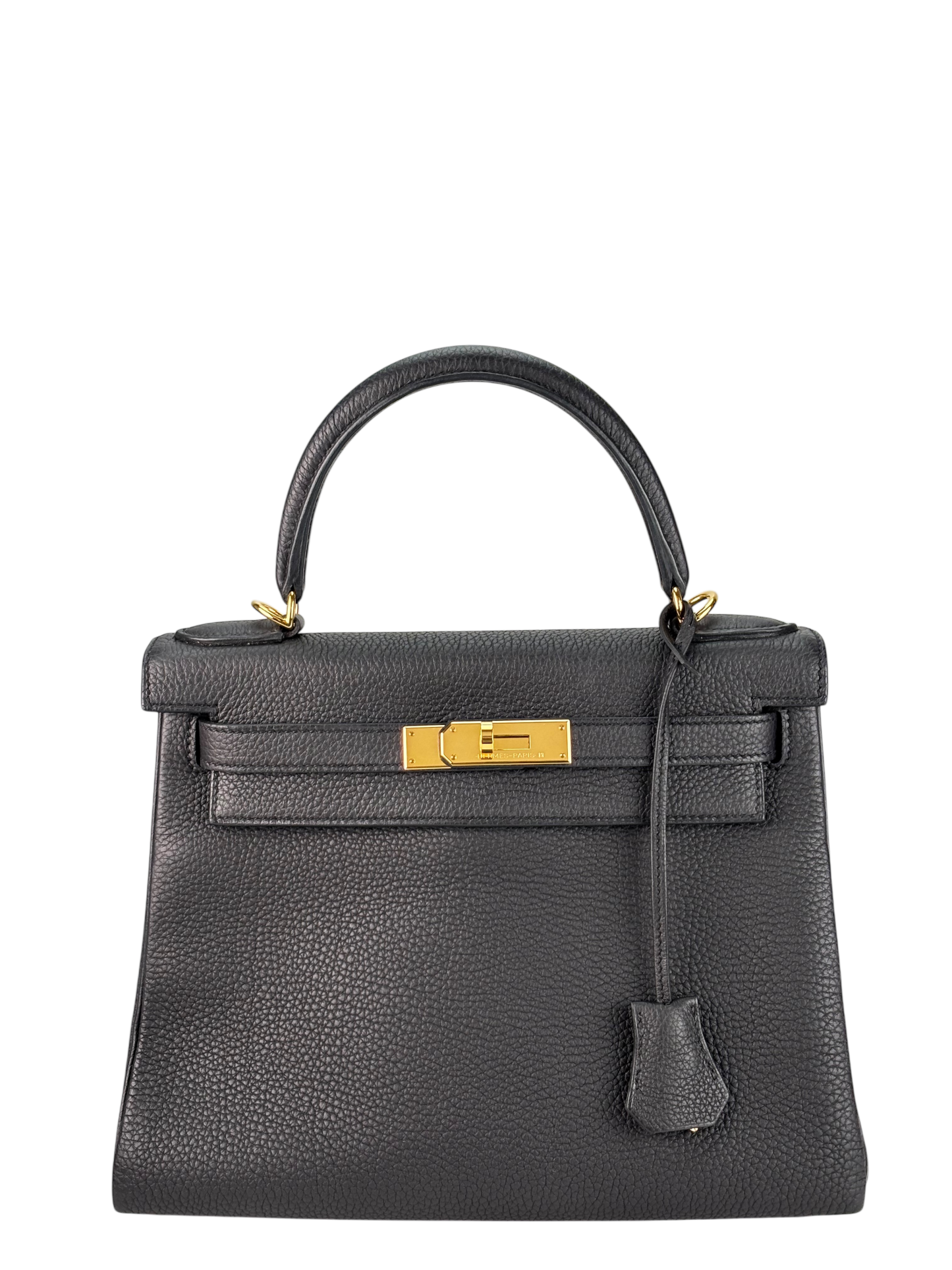 HERMES - Kelly 28 Black Togo Gold Hardware 