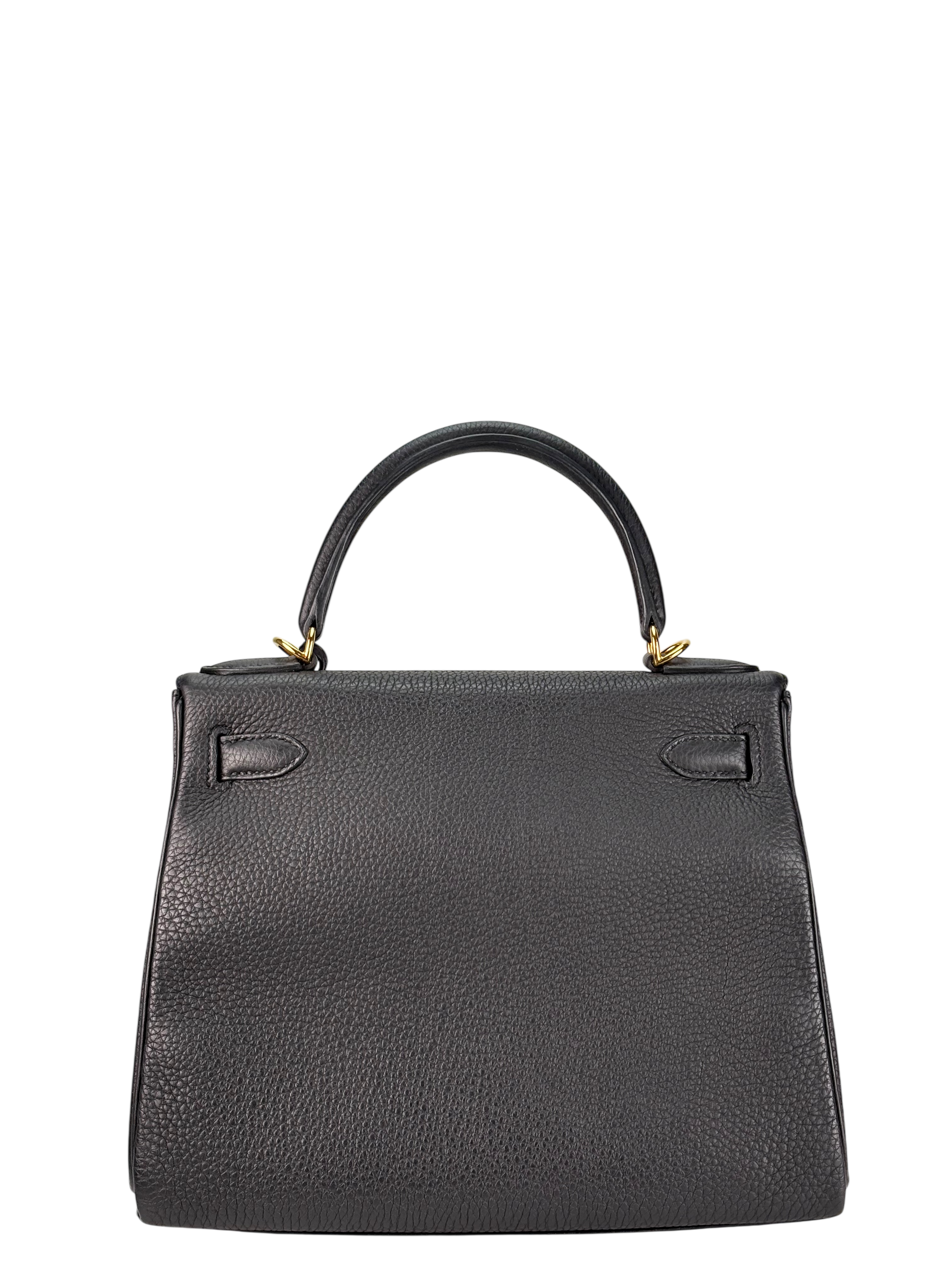 HERMES - Kelly 28 Black Togo Gold Hardware 