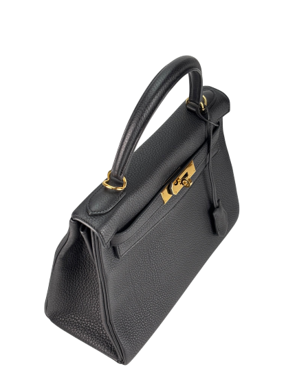 HERMES - Kelly 28 Black Togo Gold Hardware 