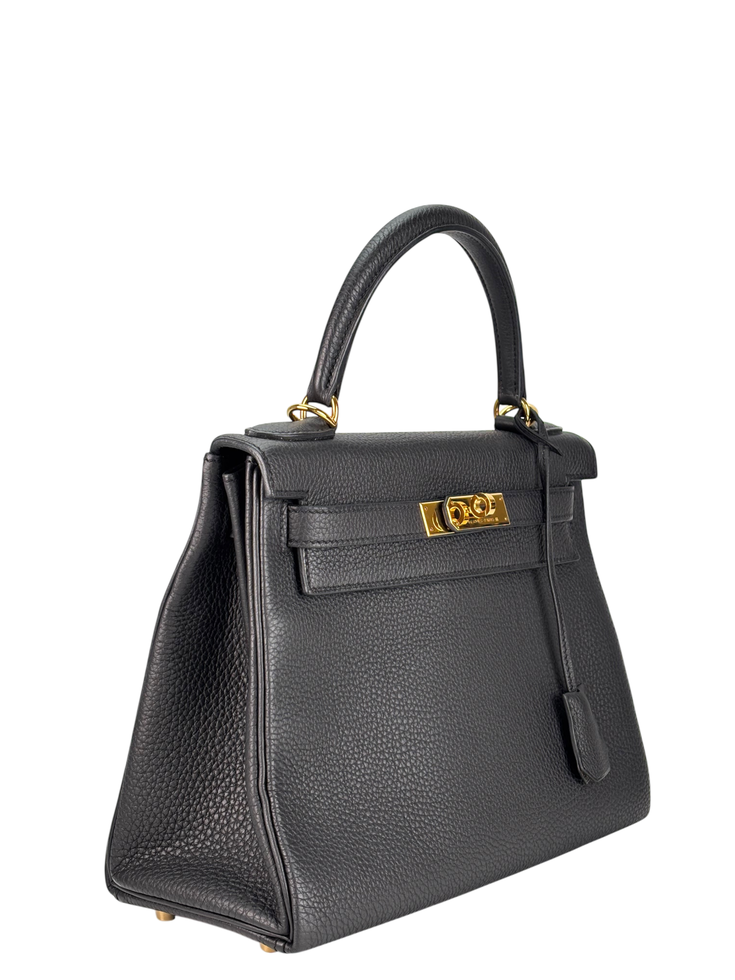 HERMES - Kelly 28 Black Togo Gold Hardware