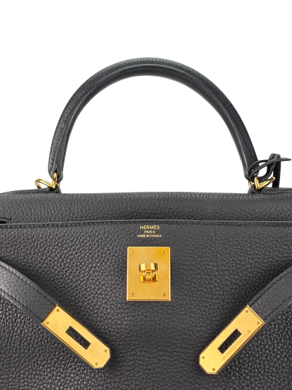 HERMES - Kelly 28 Black Togo Gold Hardware 