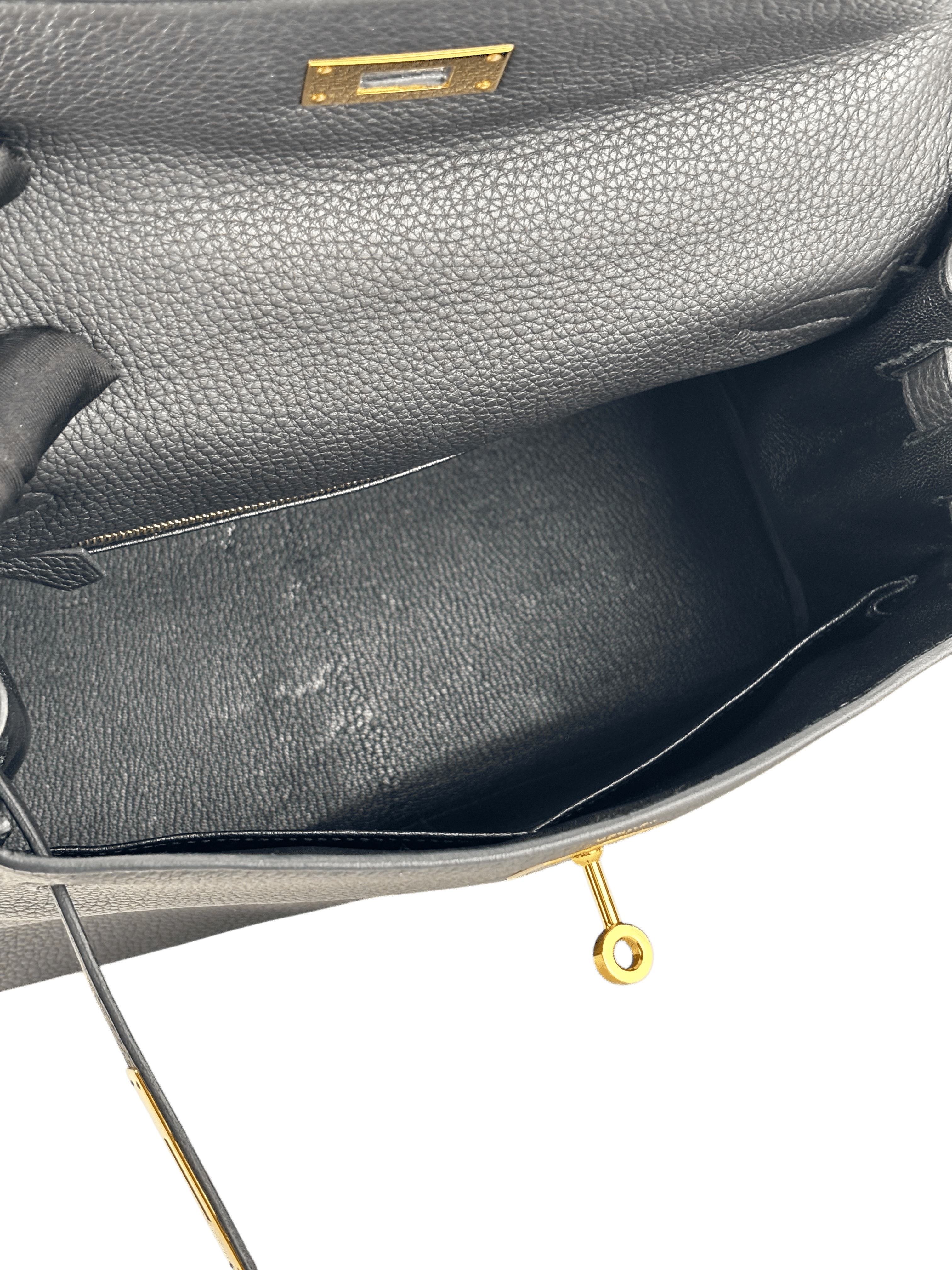 HERMES - Kelly 28 Black Togo Gold Hardware 
