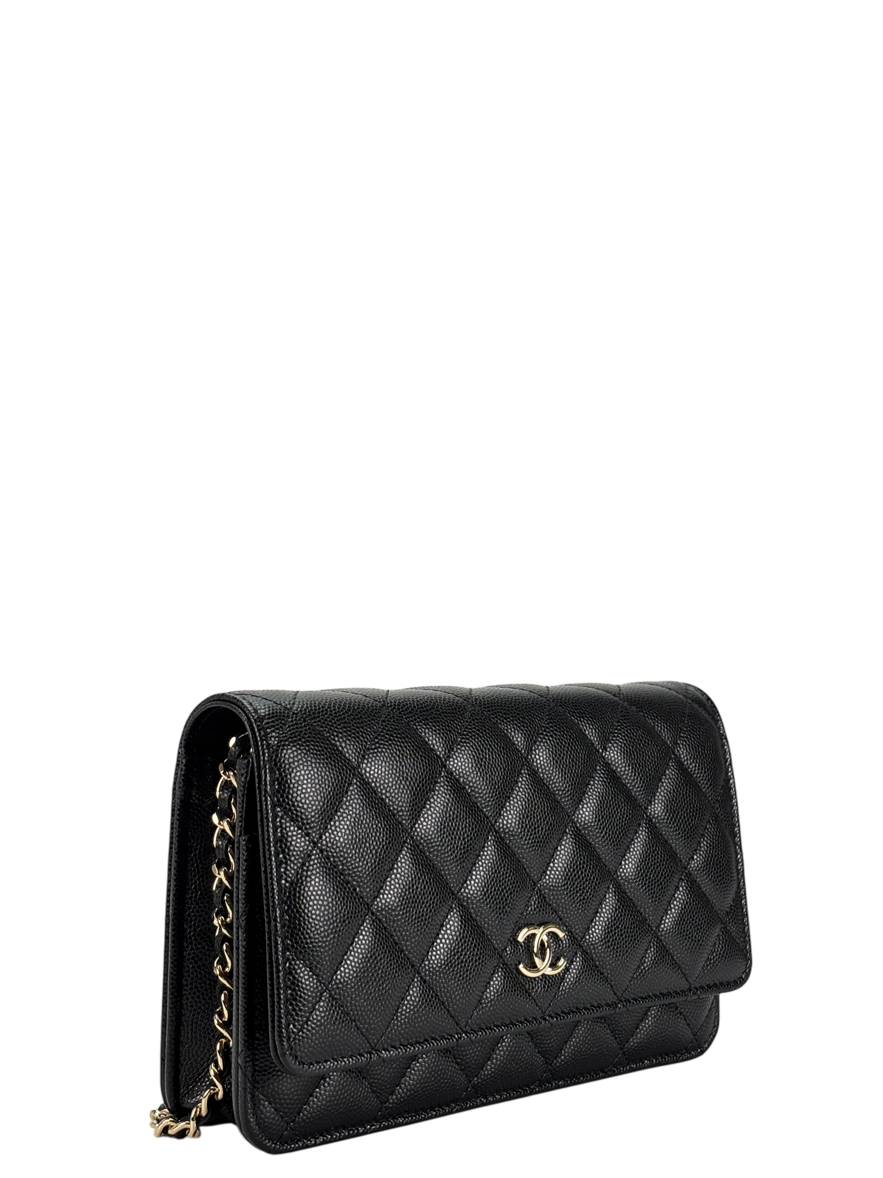 CHANEL - Black Caviar GHW Wallet On Chain (WOC)