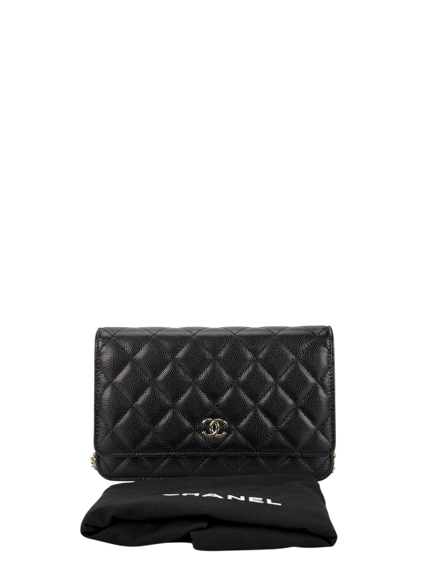 CHANEL - Black Caviar GHW Wallet On Chain (WOC)