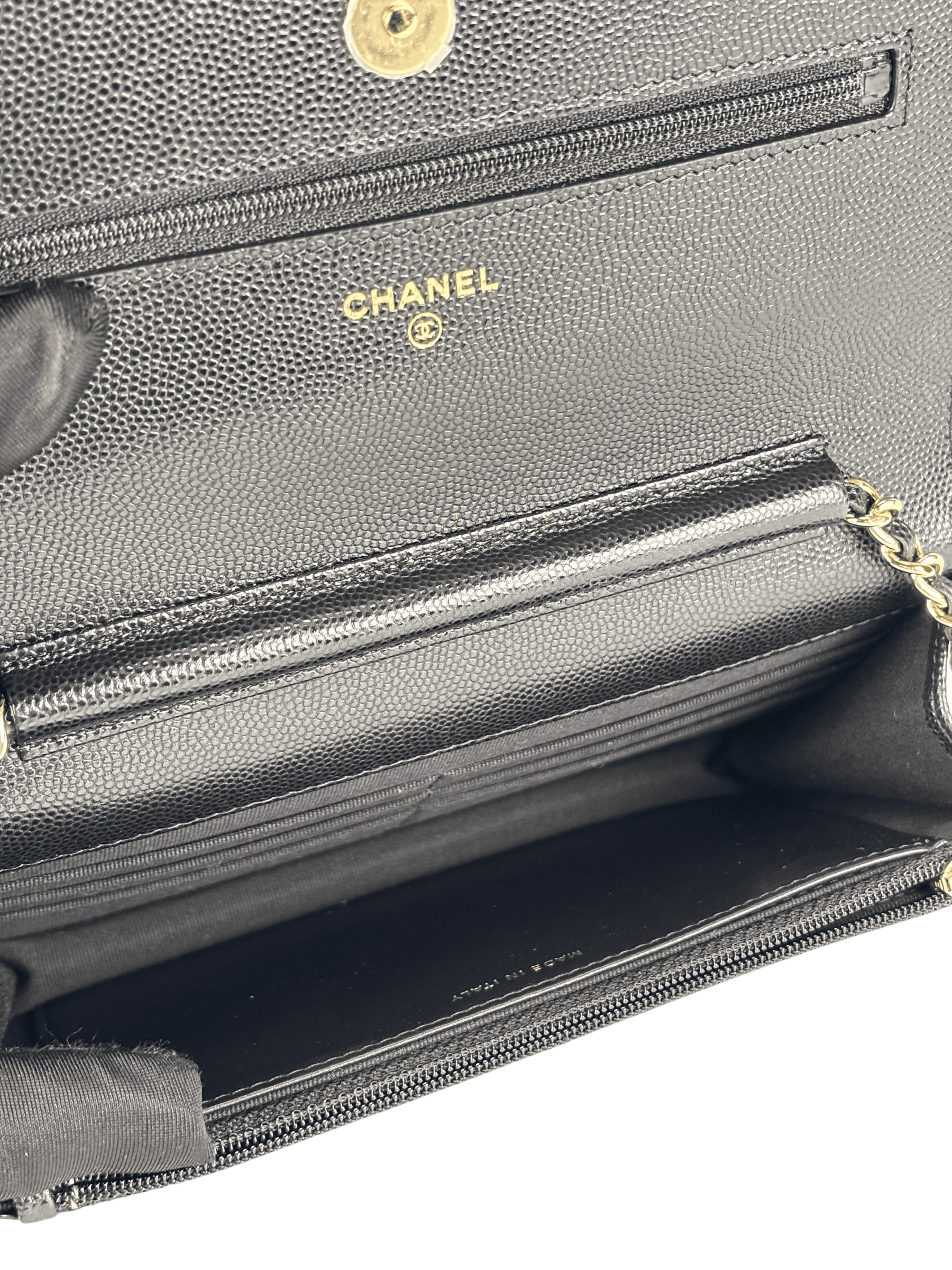 CHANEL - Black Caviar GHW Wallet On Chain (WOC)
