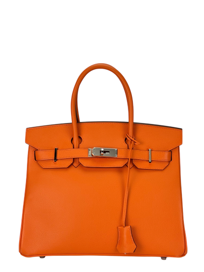 HERMES - Birkin 30 Orange Epsom Palladium Hardware