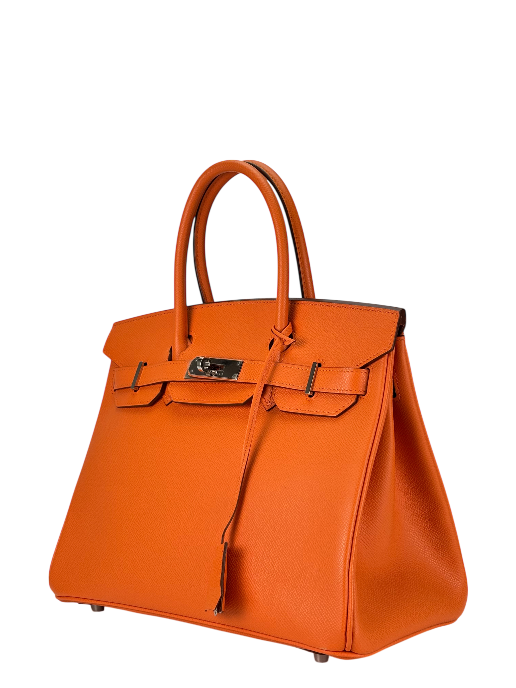 HERMES - Birkin 30 Orange Epsom Palladium Hardware