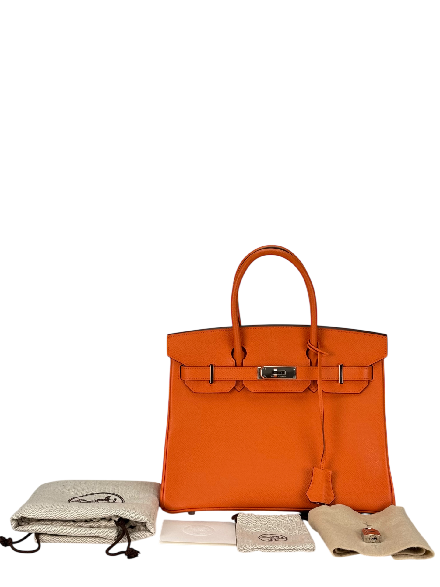 HERMES - Birkin 30 Orange Epsom Palladium Hardware