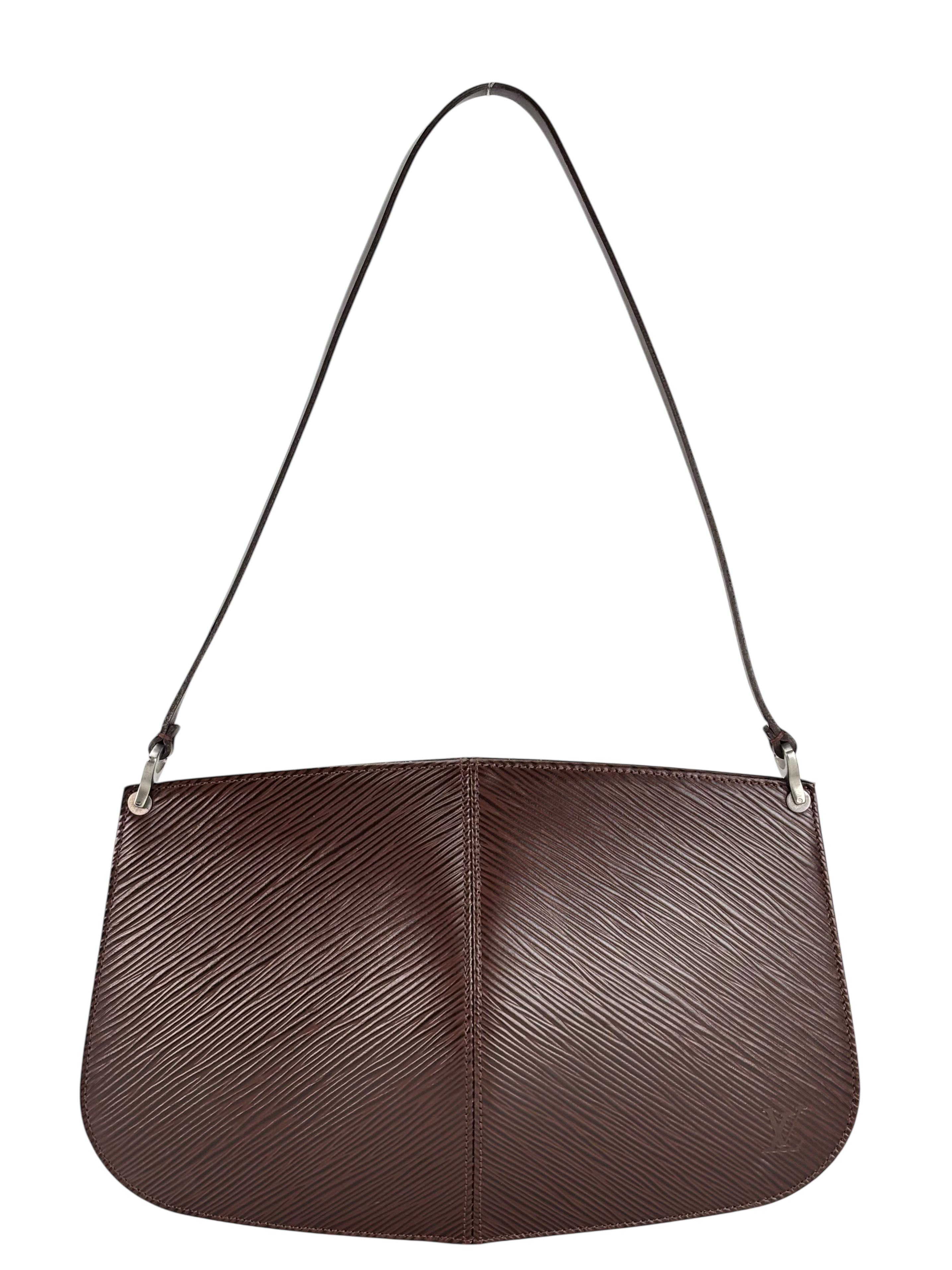 LOUIS VUITTON - Epi Brown Demi Lupe Epi Leather Pochette Bag 
