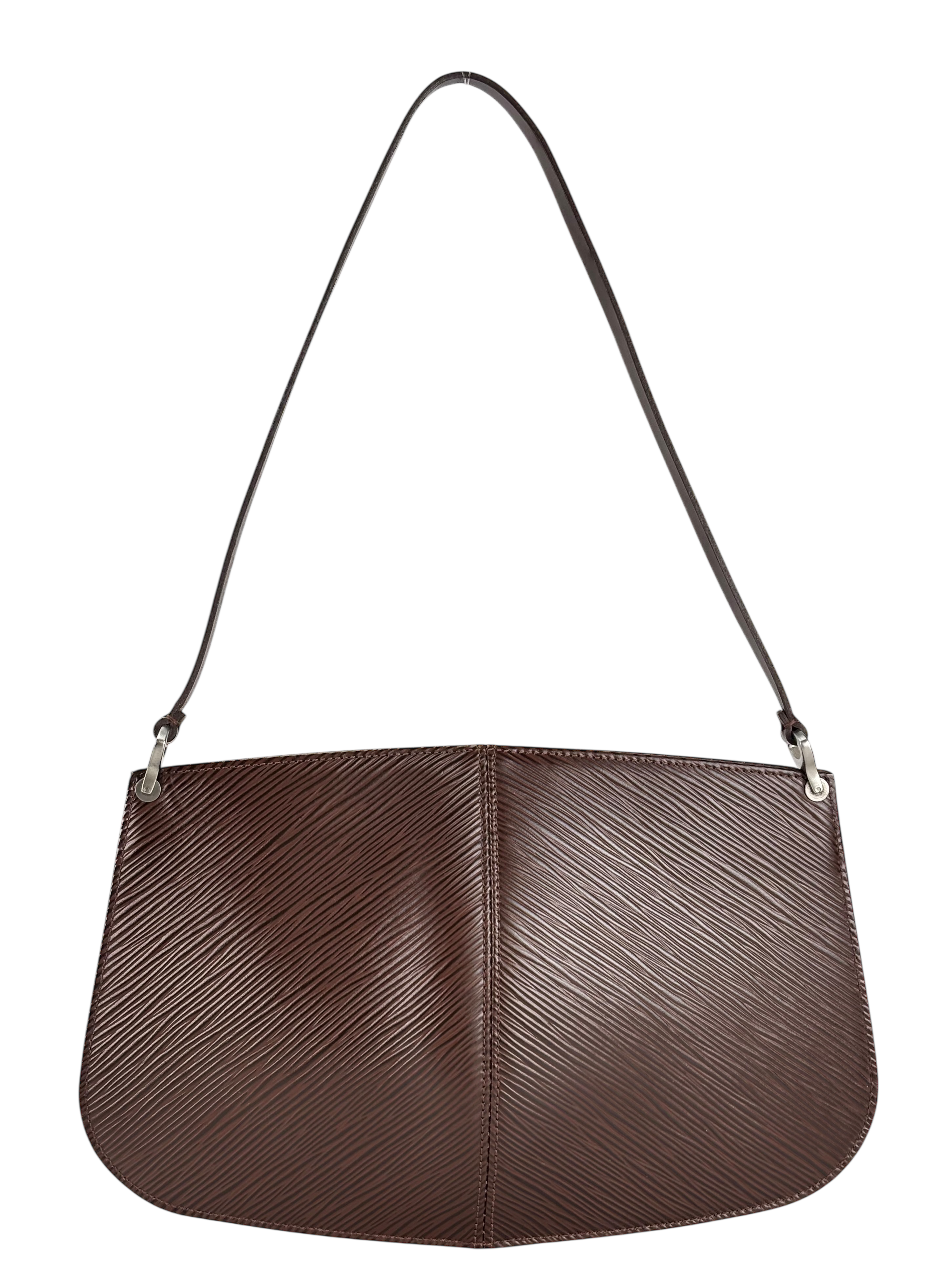 LOUIS VUITTON - Epi Brown Demi Lupe Epi Leather Pochette Bag 