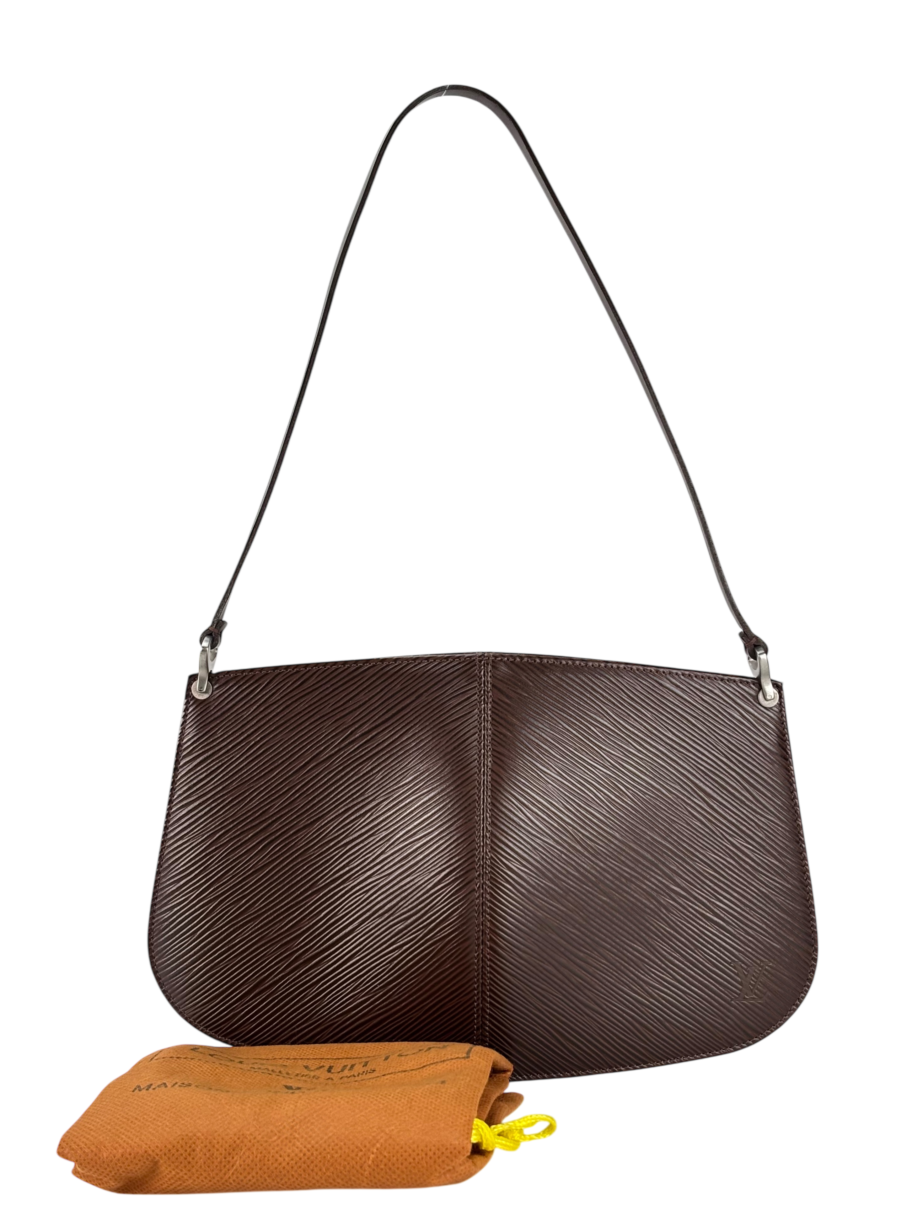 LOUIS VUITTON - Epi Brown Demi Lupe Epi Leather Pochette Bag 