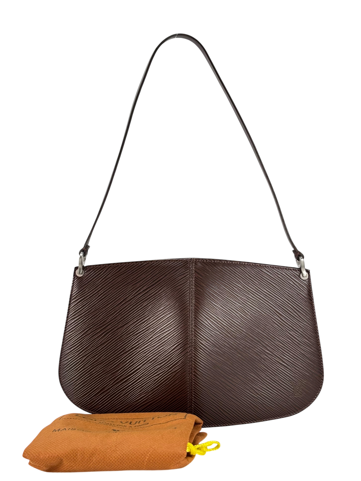 LOUIS VUITTON - Epi Brown Demi Lupe Epi Leather Pochette Bag 