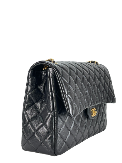 CHANEL - 25A Black Calfskin Matelasse Maxi XXL Shoulder Bag GHW