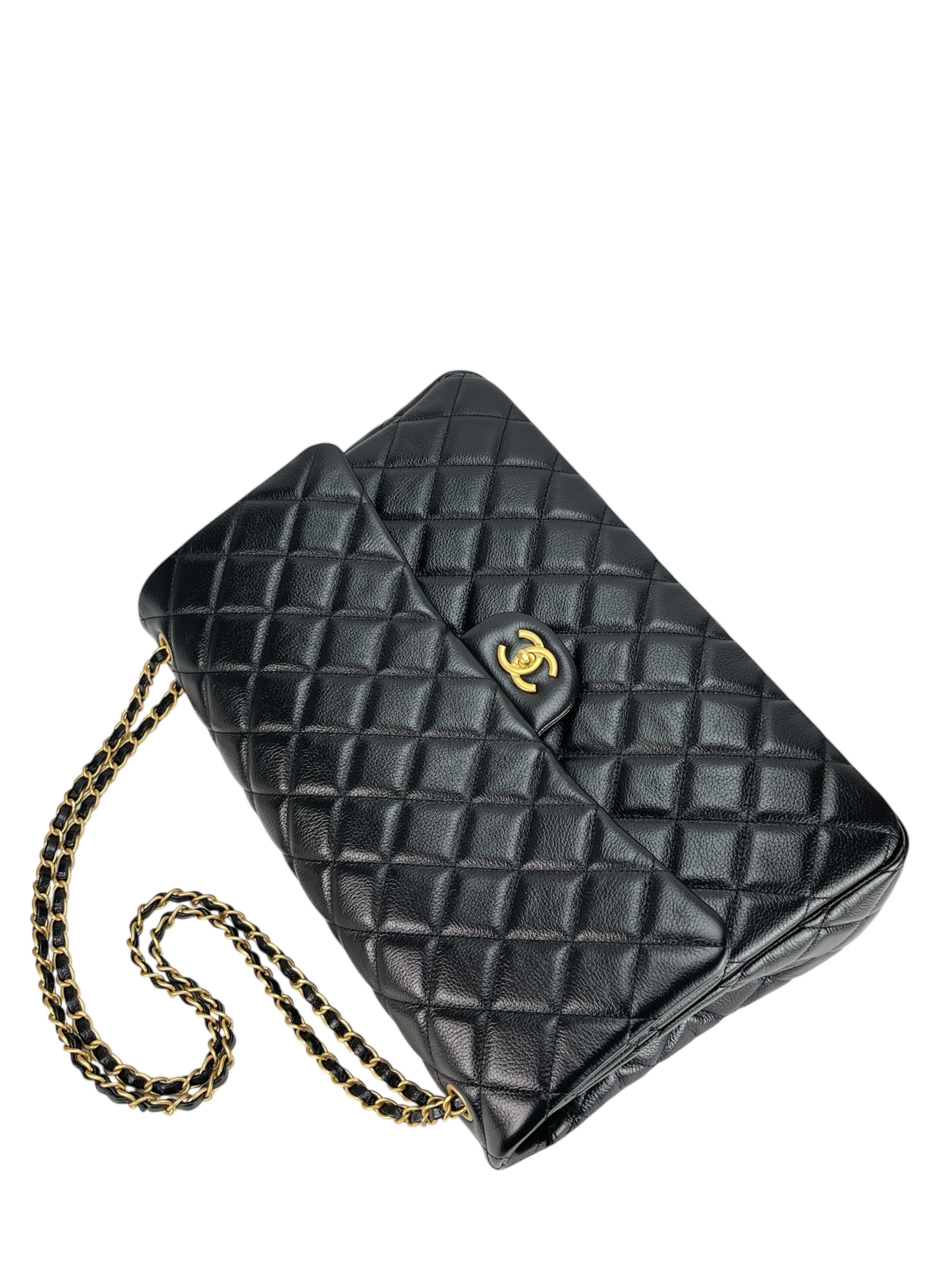 CHANEL - 25A Black Calfskin Matelasse Maxi XXL Shoulder Bag GHW
