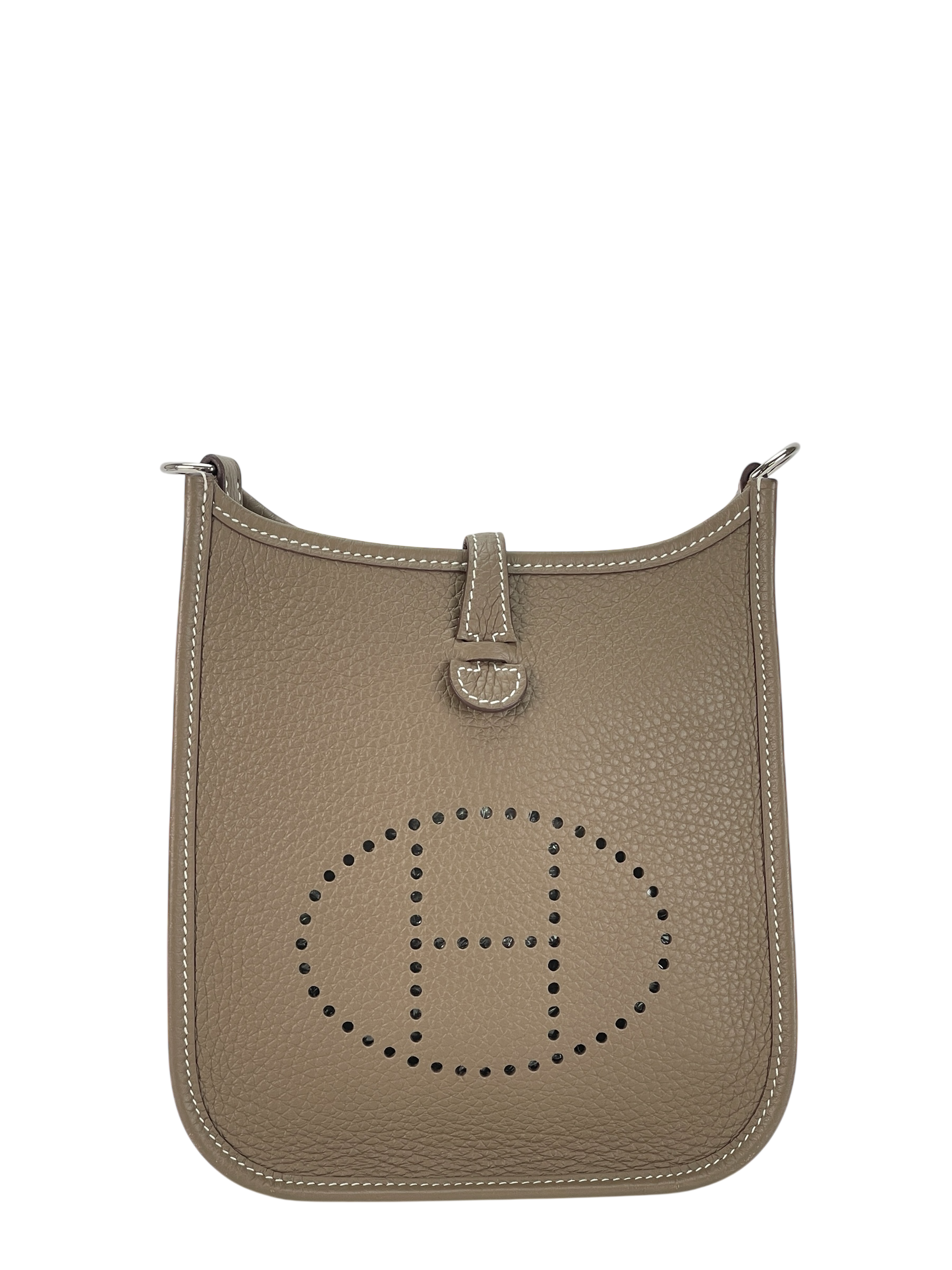 HERMES - Evelyne TPM Evelyne 16 Etoupe Taurillon Clemence Palladium Hardware