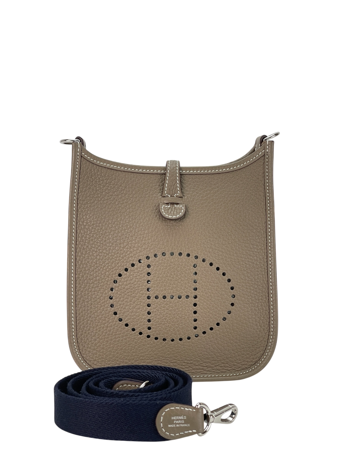 HERMES - Evelyne TPM Evelyne 16 Etoupe Taurillon Clemence Palladium Hardware