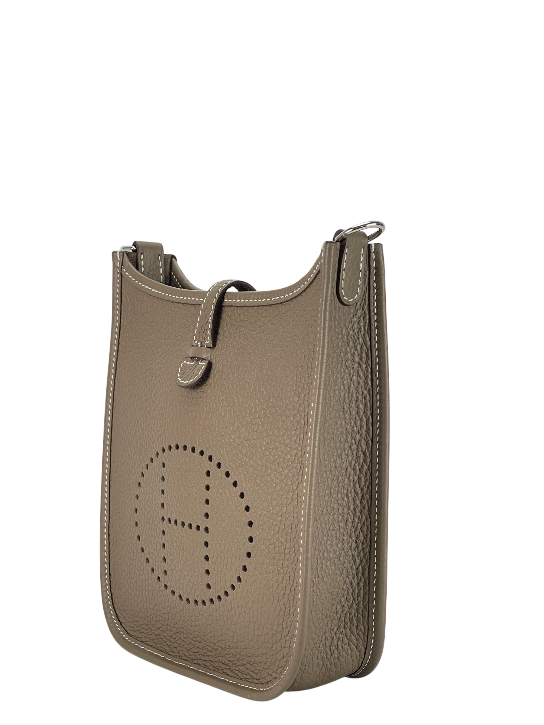 HERMES - Evelyne TPM Evelyne 16 Etoupe Taurillon Clemence Palladium Hardware