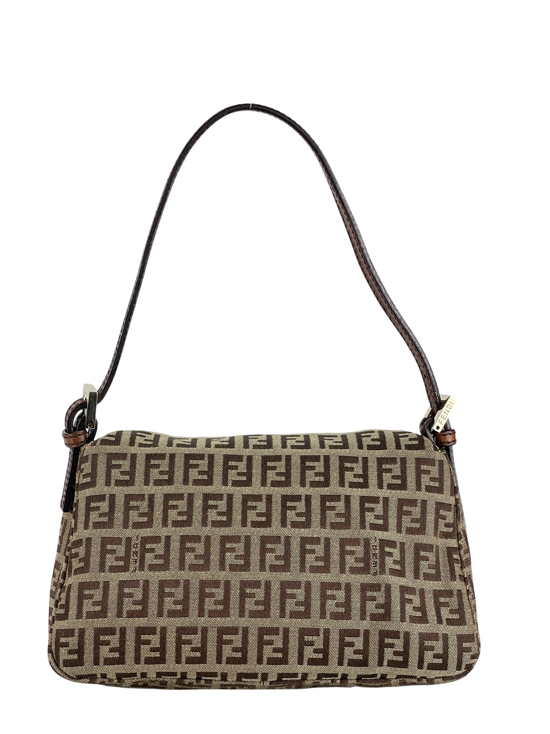 FENDI - Brown Zucchino Mamma Baguette Mini Bag 