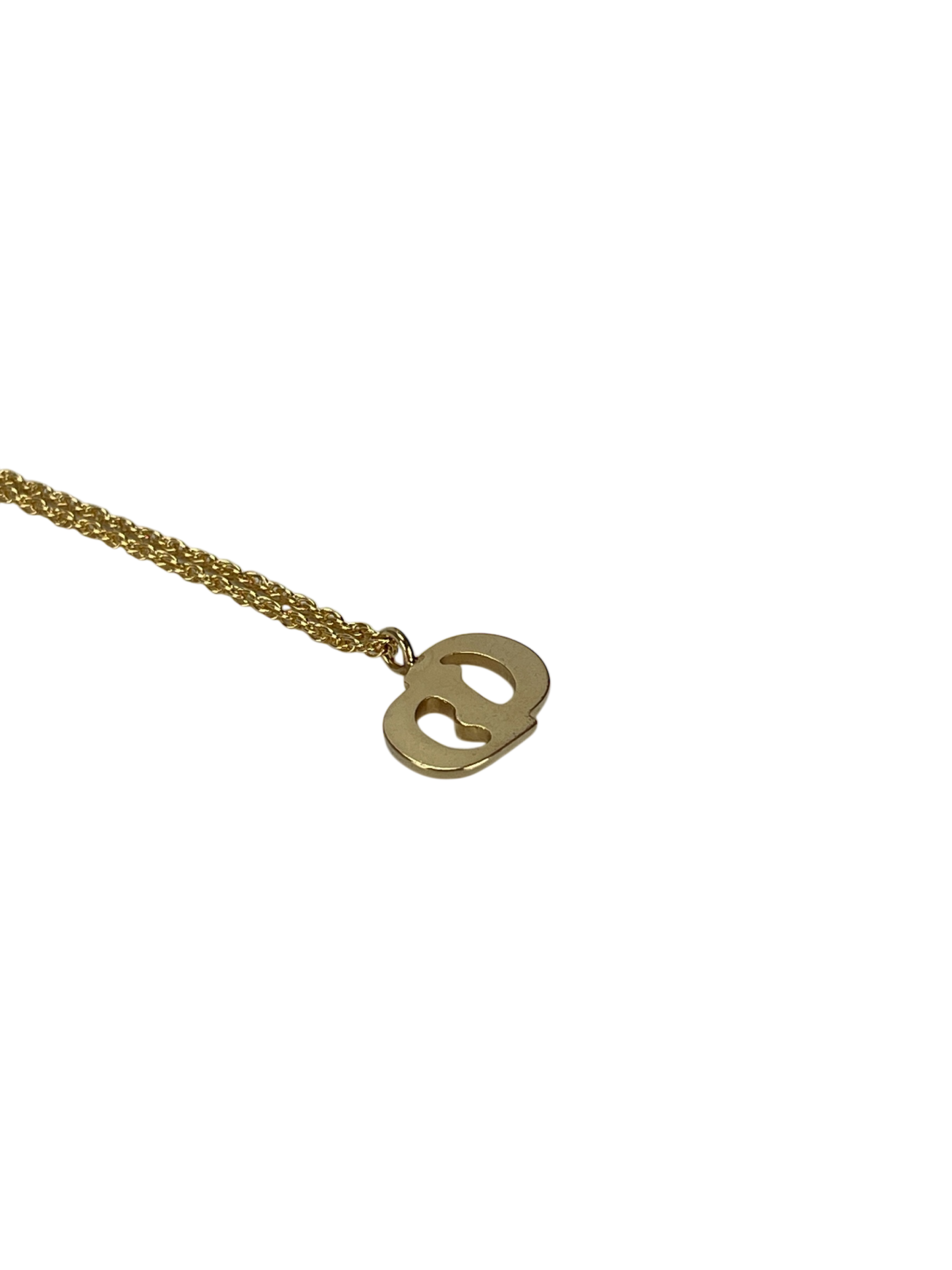 CHRISTIAN DIOR - Gold Tone CD Logo Pendant Necklace